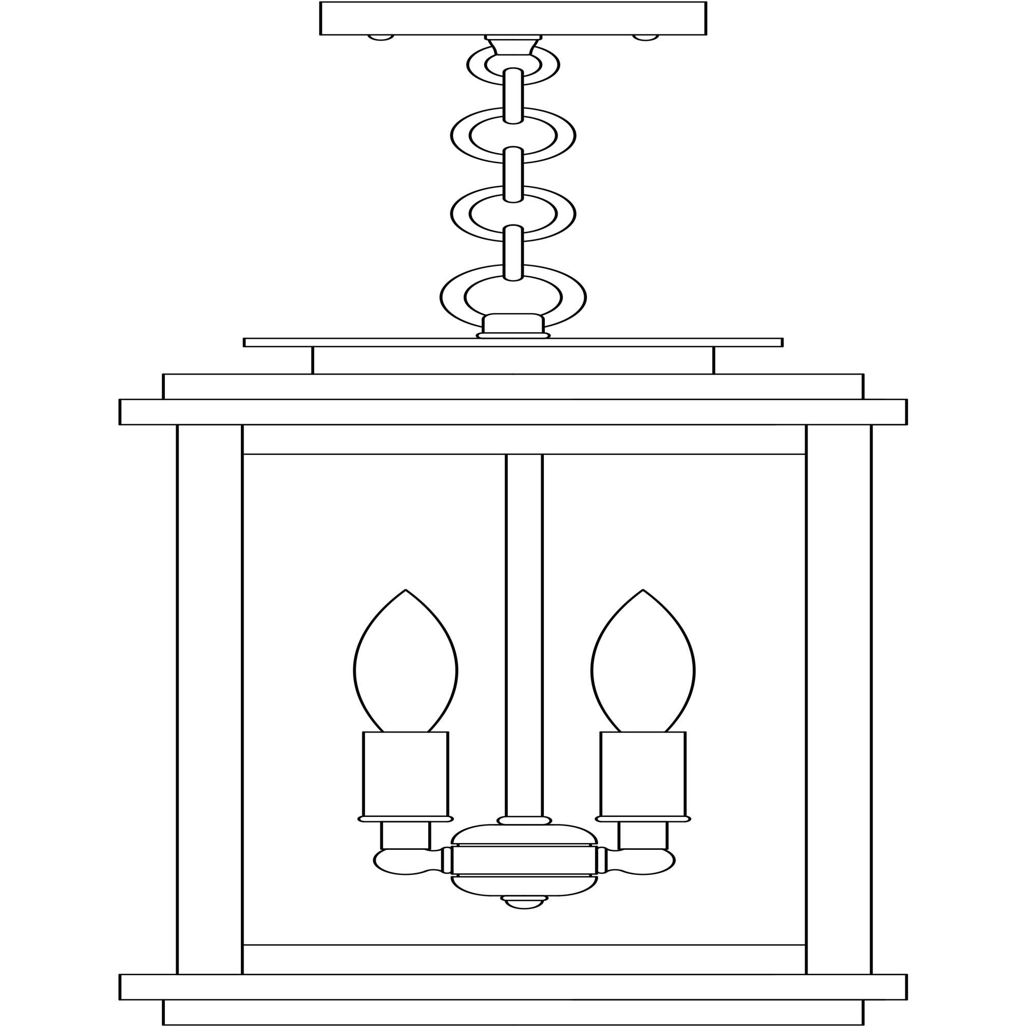 Bournemouth 17 Inch Tall 2 Light Outdoor Hanging Lantern by Arroyo Craftsman