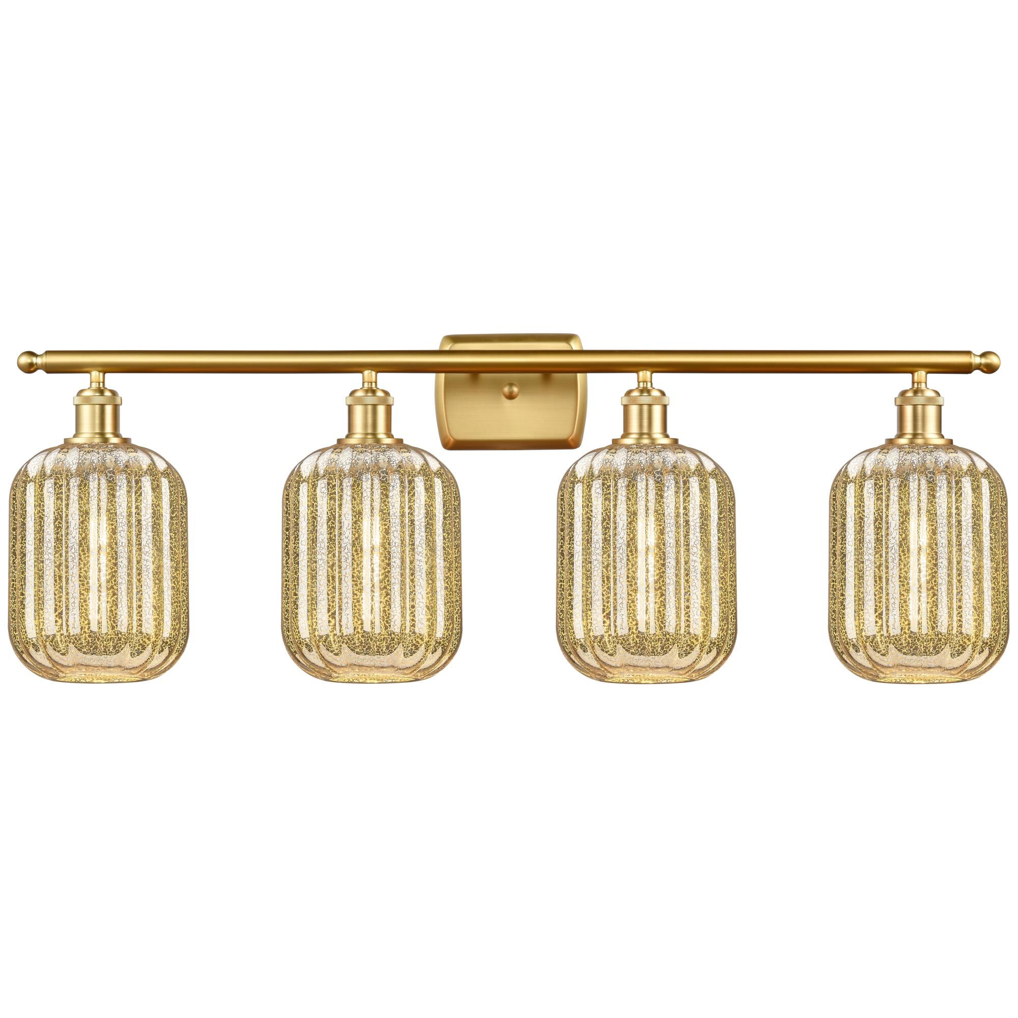 Shown in Satin Gold finish and Mercury glass