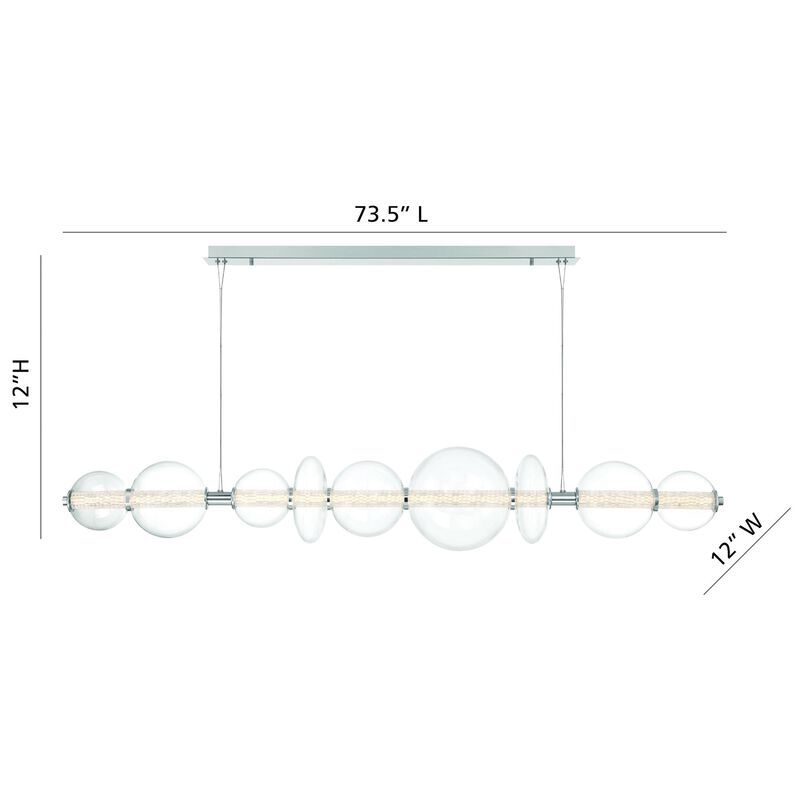 Atomo Large Linear Chandelier by Eurofase Lighting
