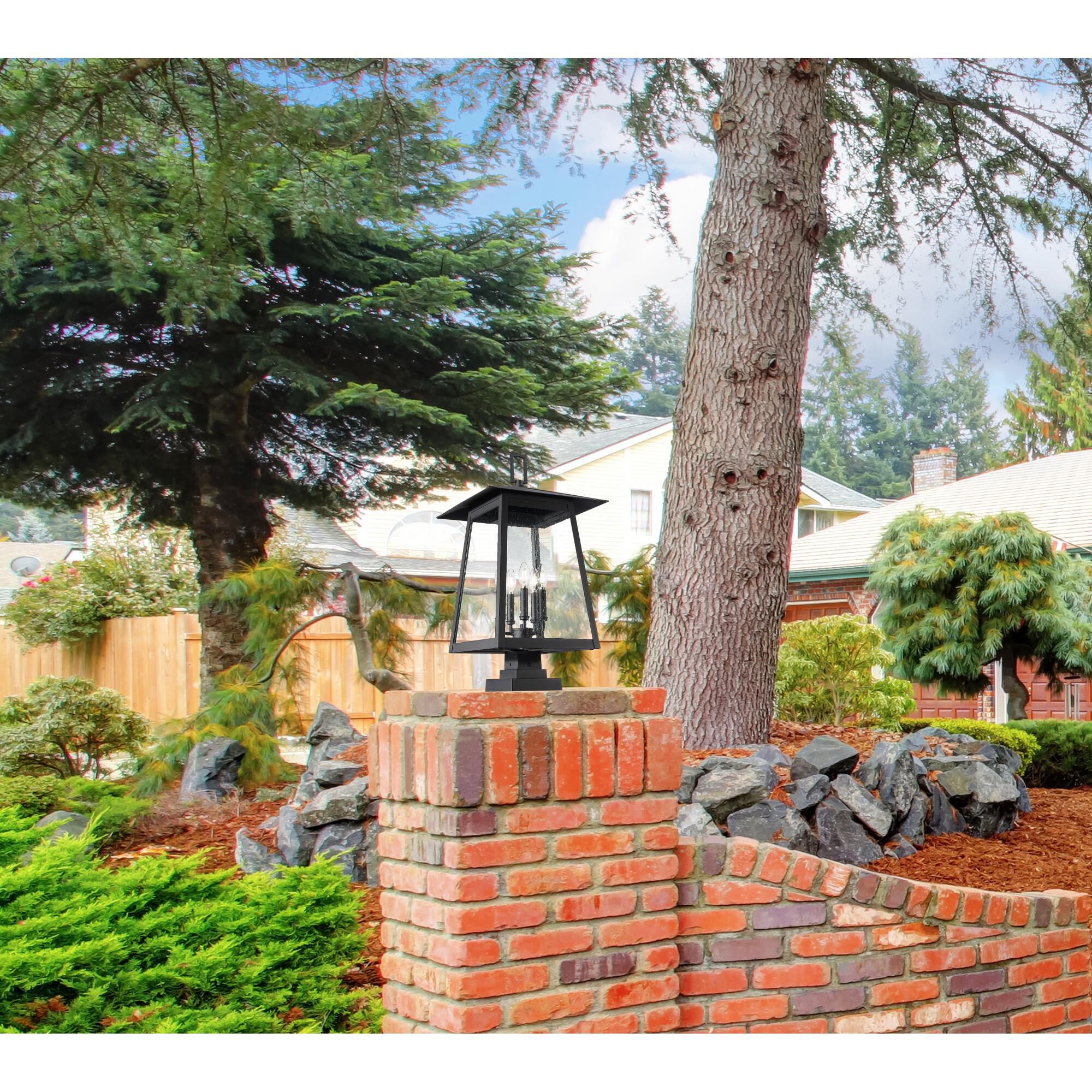 Shown in Black finish and Clear Seedy glass and Clear Seedy shade