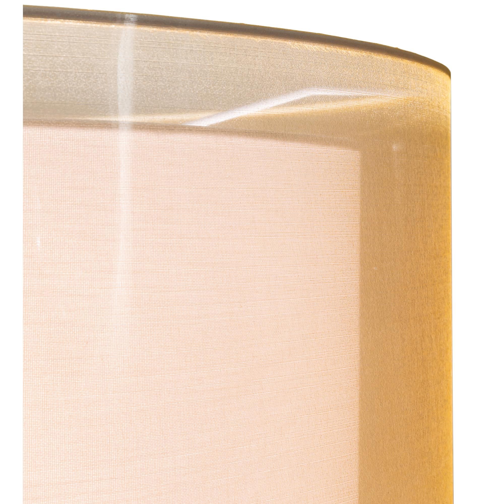 Shown in Antique Brass finish and Beige;White glass