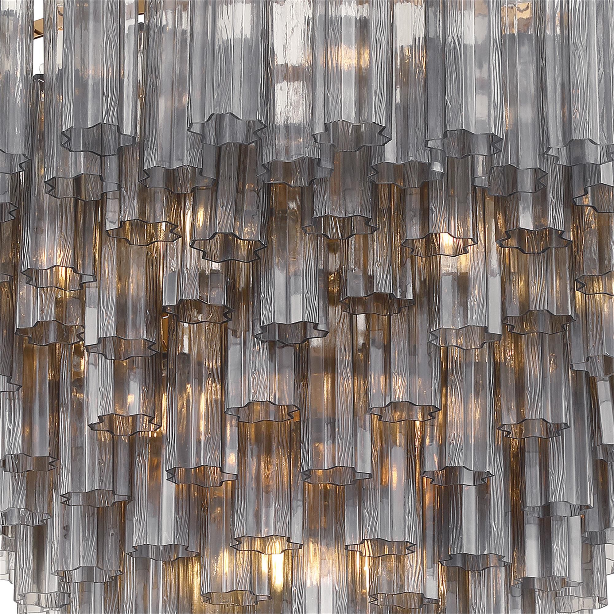 Shown in Aged Brass finish and Tronchi Glass crystal