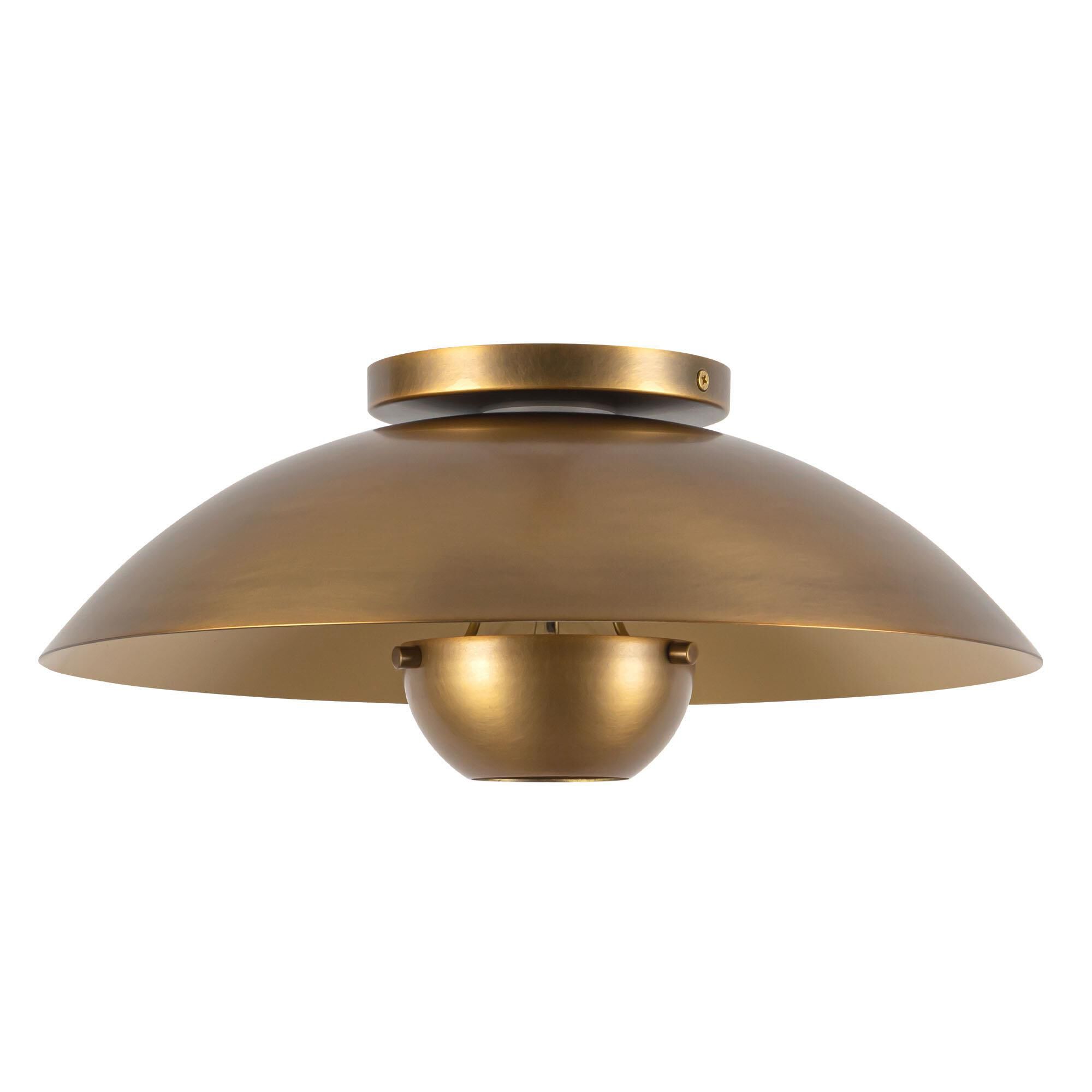 Shown in Vintage Brass finish and Steel shade