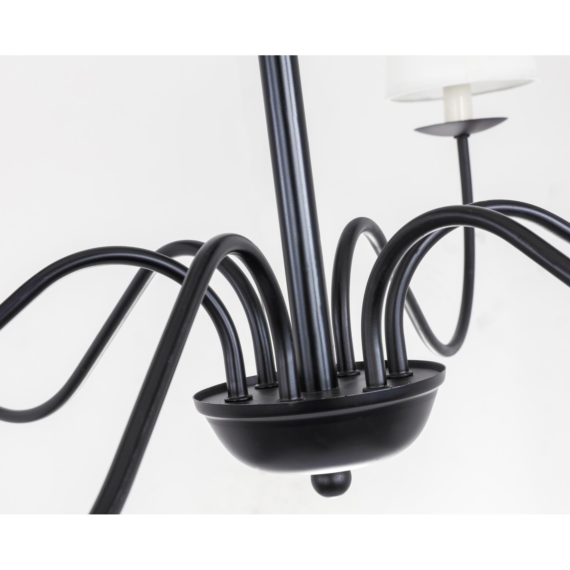 Shown in Black finish and White Fabric shade