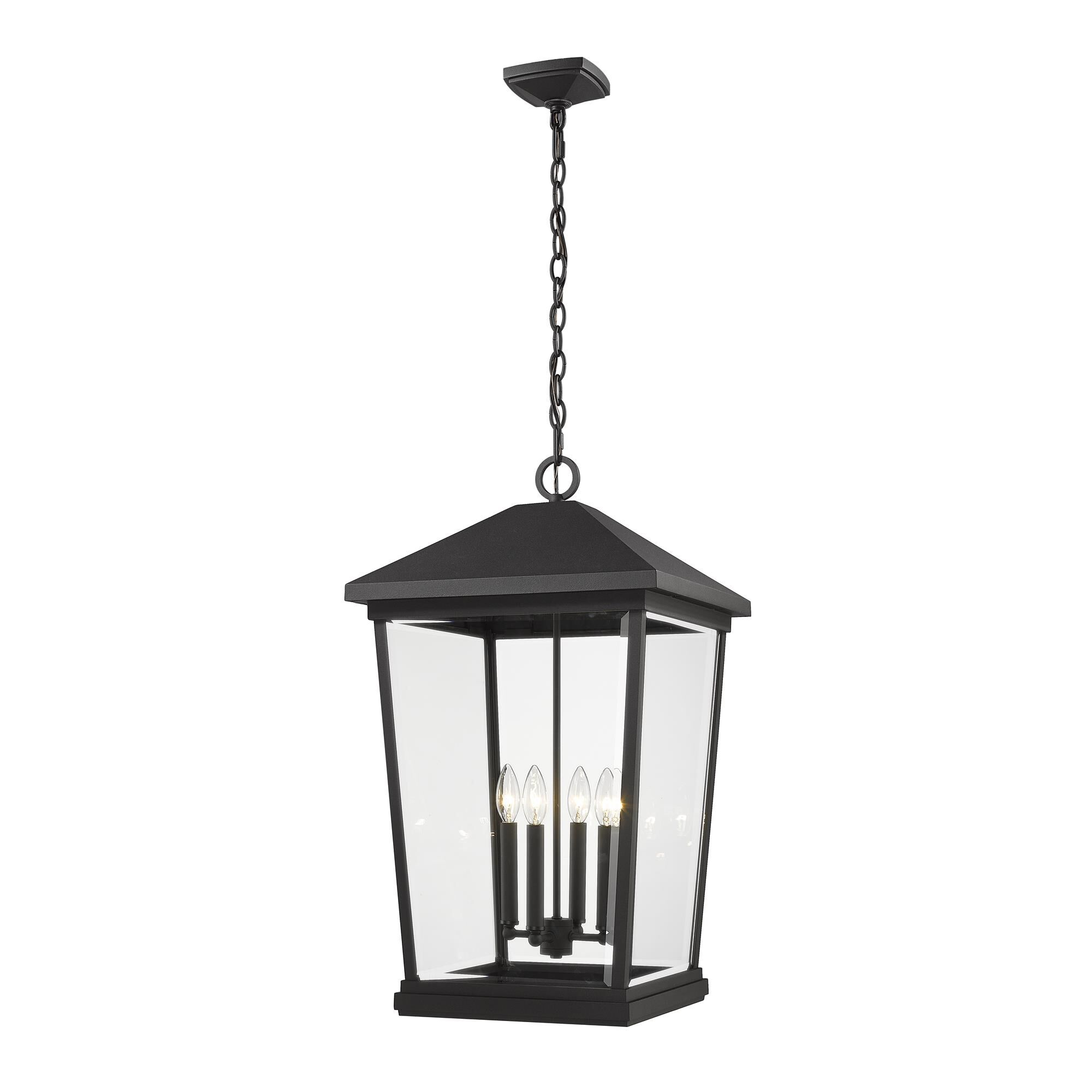 Shown in Black finish and Glass shade