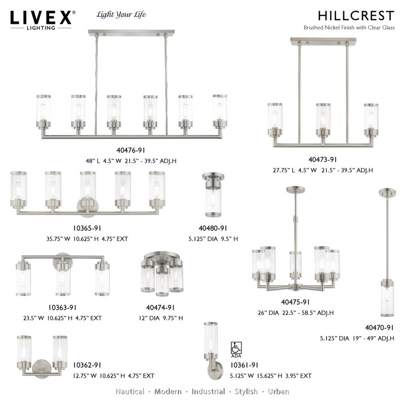 Hillcrest 23 Inch 3 Light Bath Vanity Light by Livex Lighting