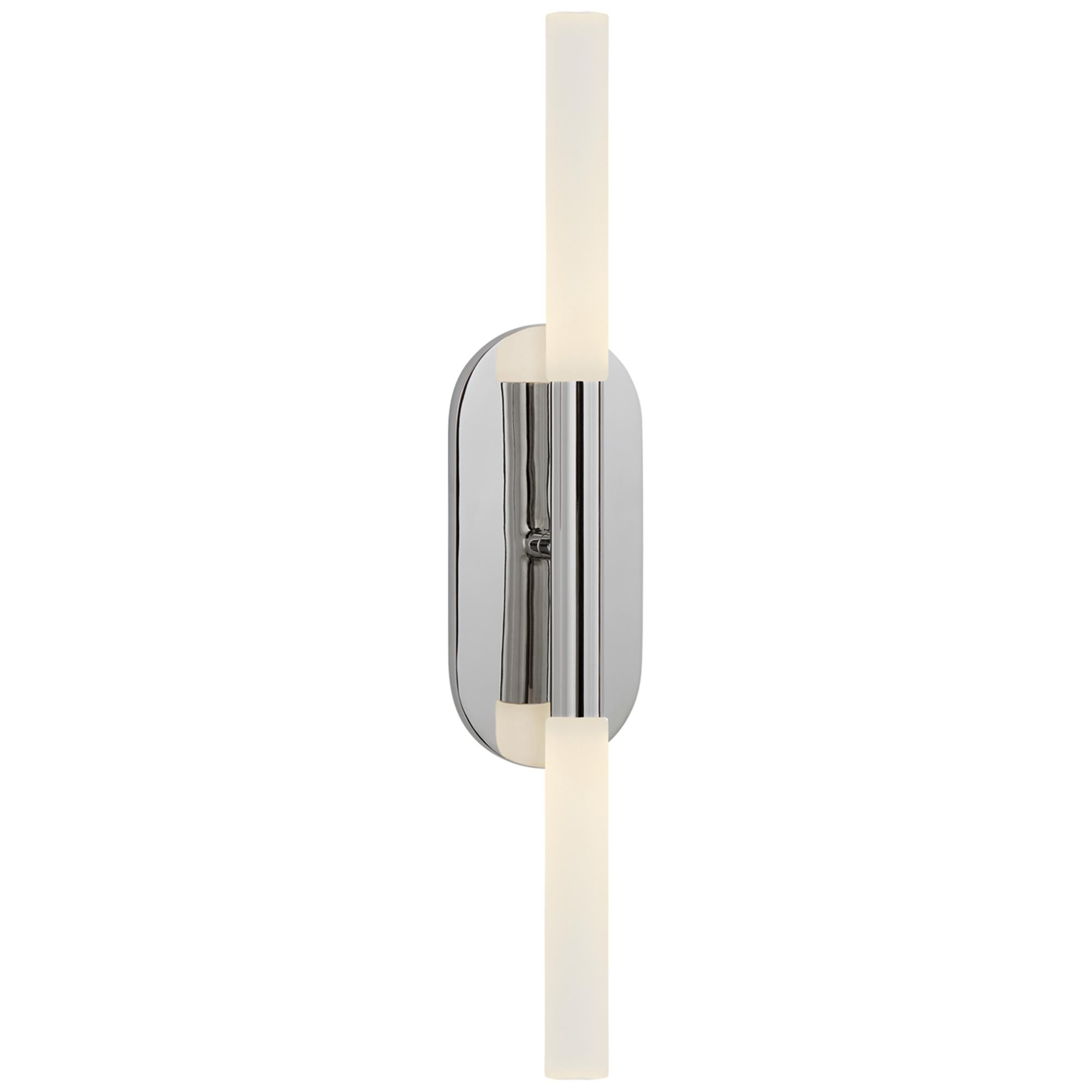 Shown in Polished Nickel finish and Etched Crystal glass