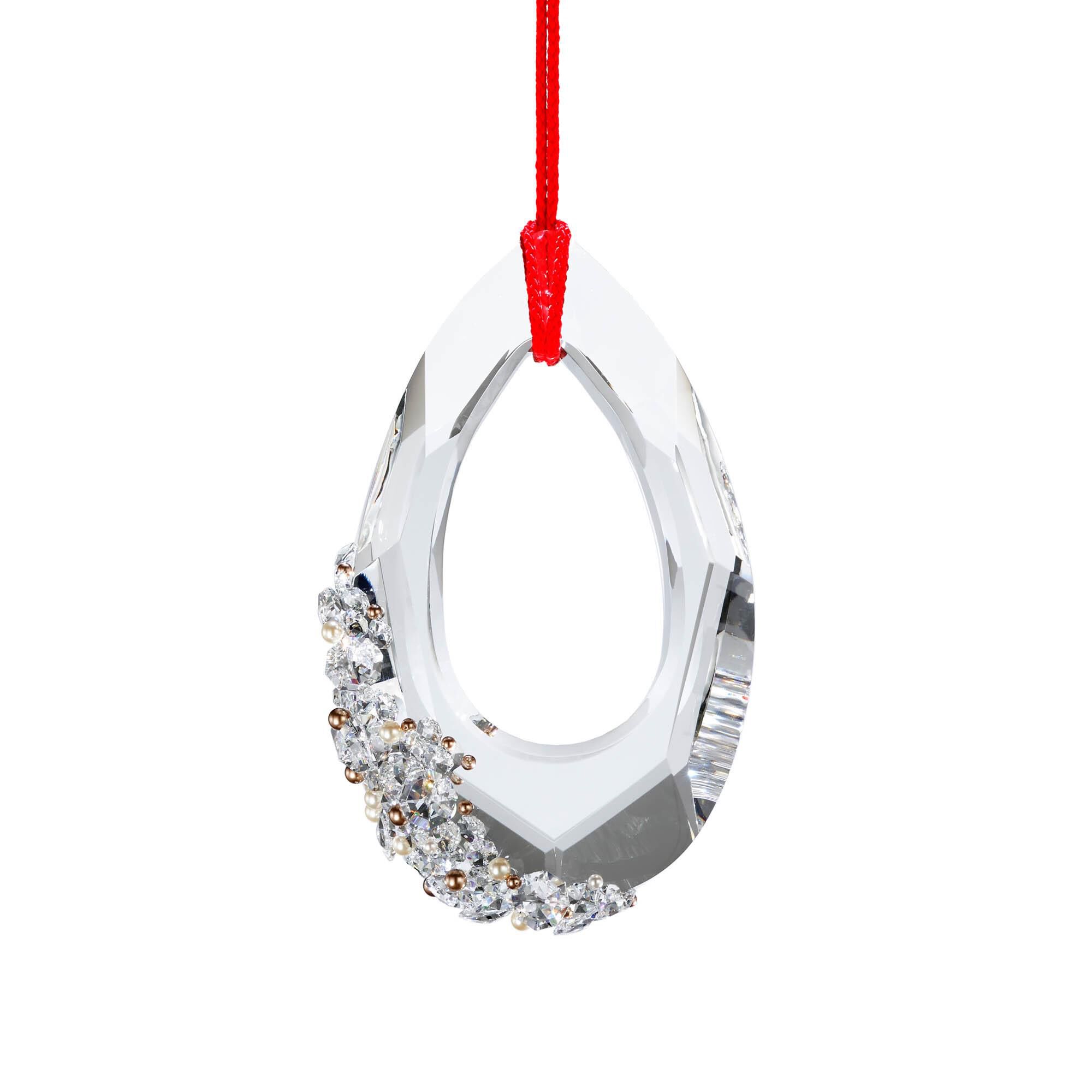 Shown in Polished Chrome With Red Rope finish and Radiance crystal and Crystal glass