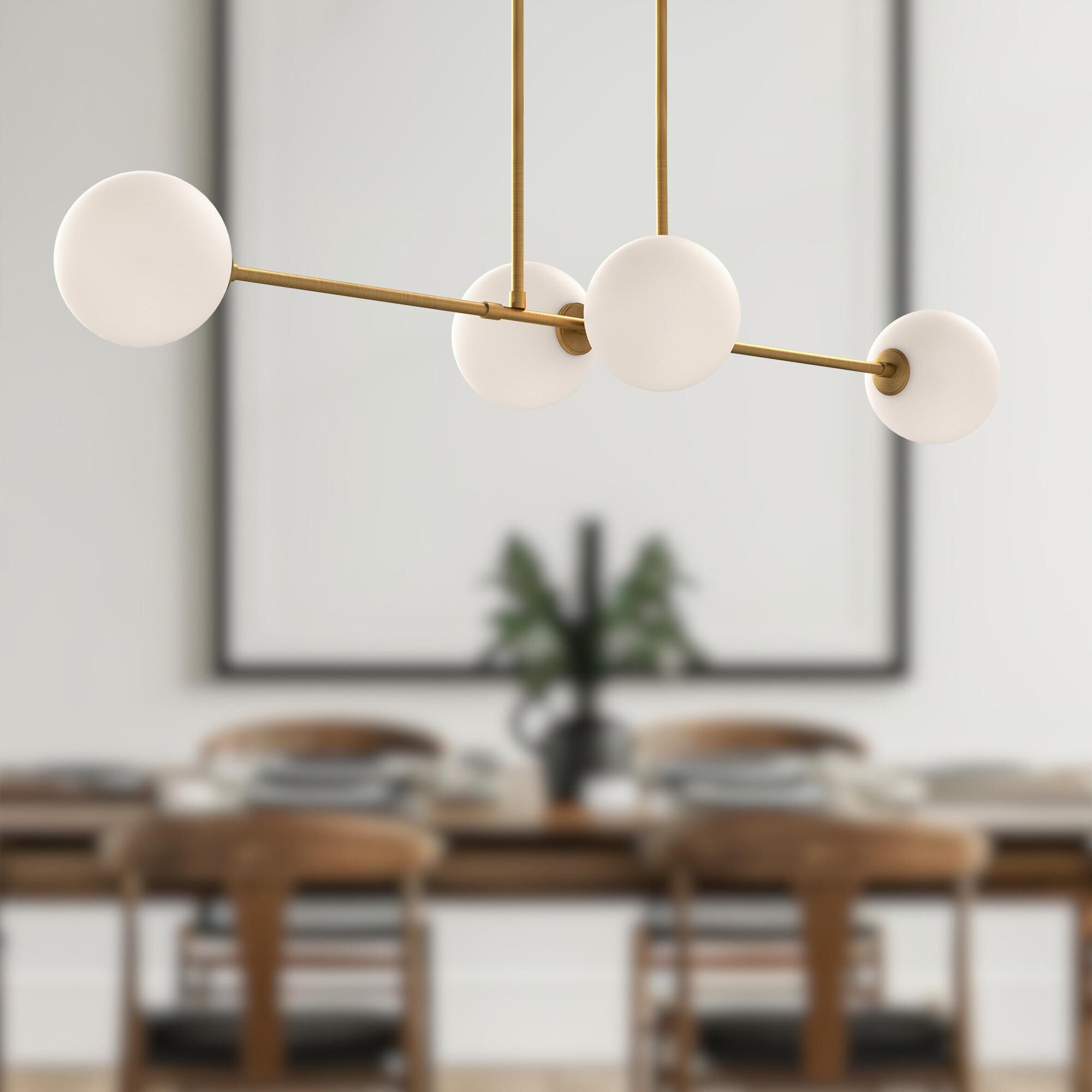 Cassia 48 Inch 4 Light Linear Suspension Light by Alora Mood