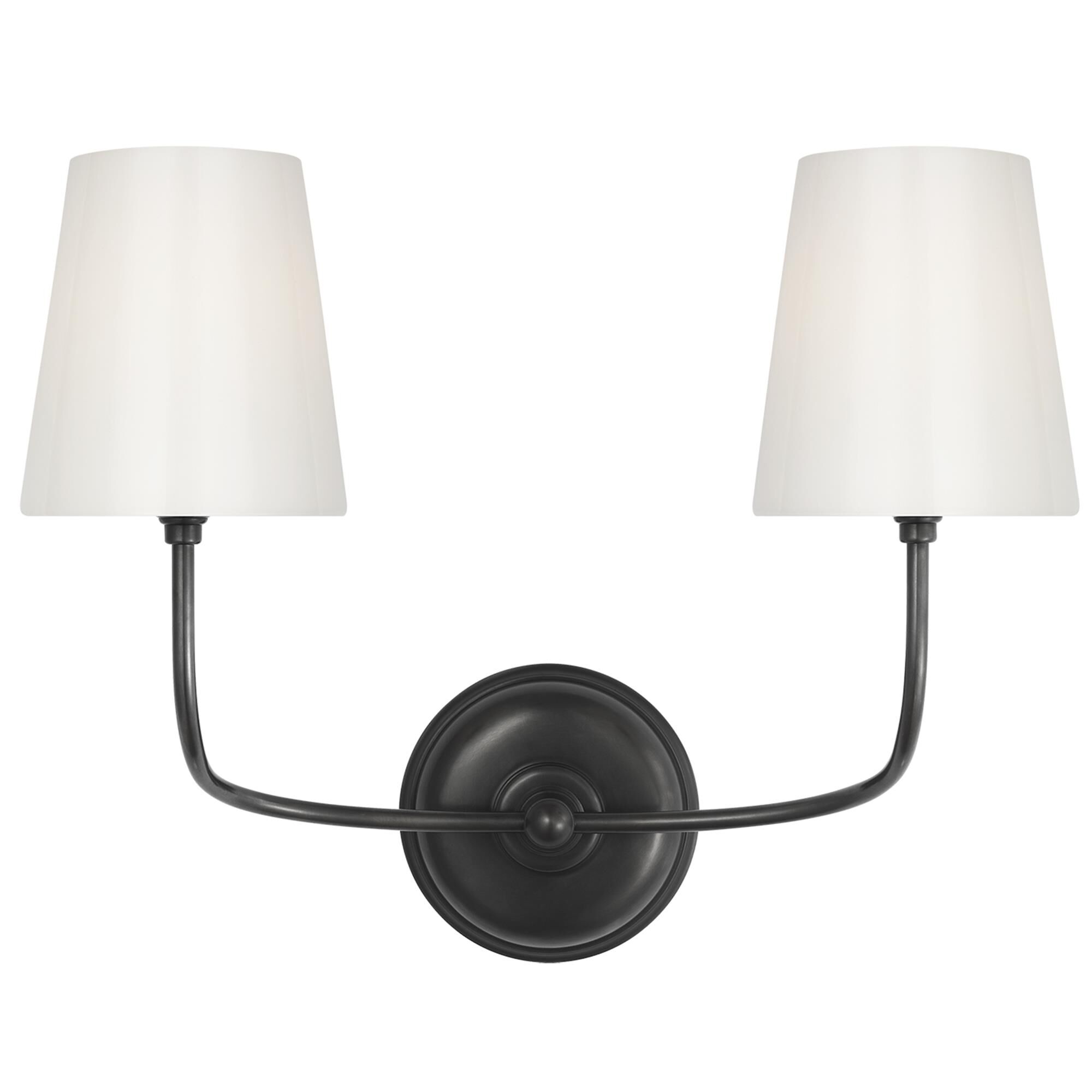 Shown in Bronze finish and White glass