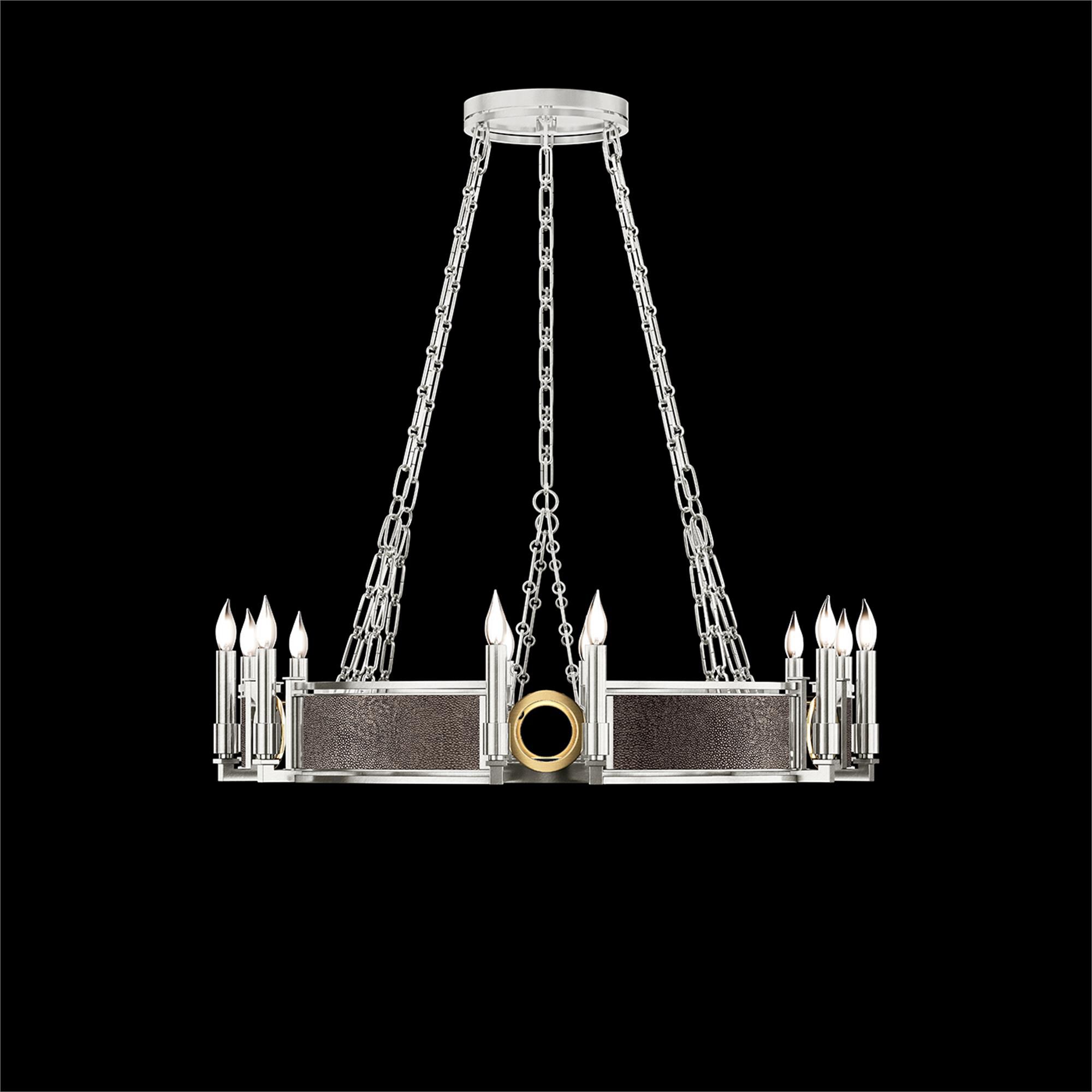 Shown in Silver Leaf and Brass  finish and Pebble accent