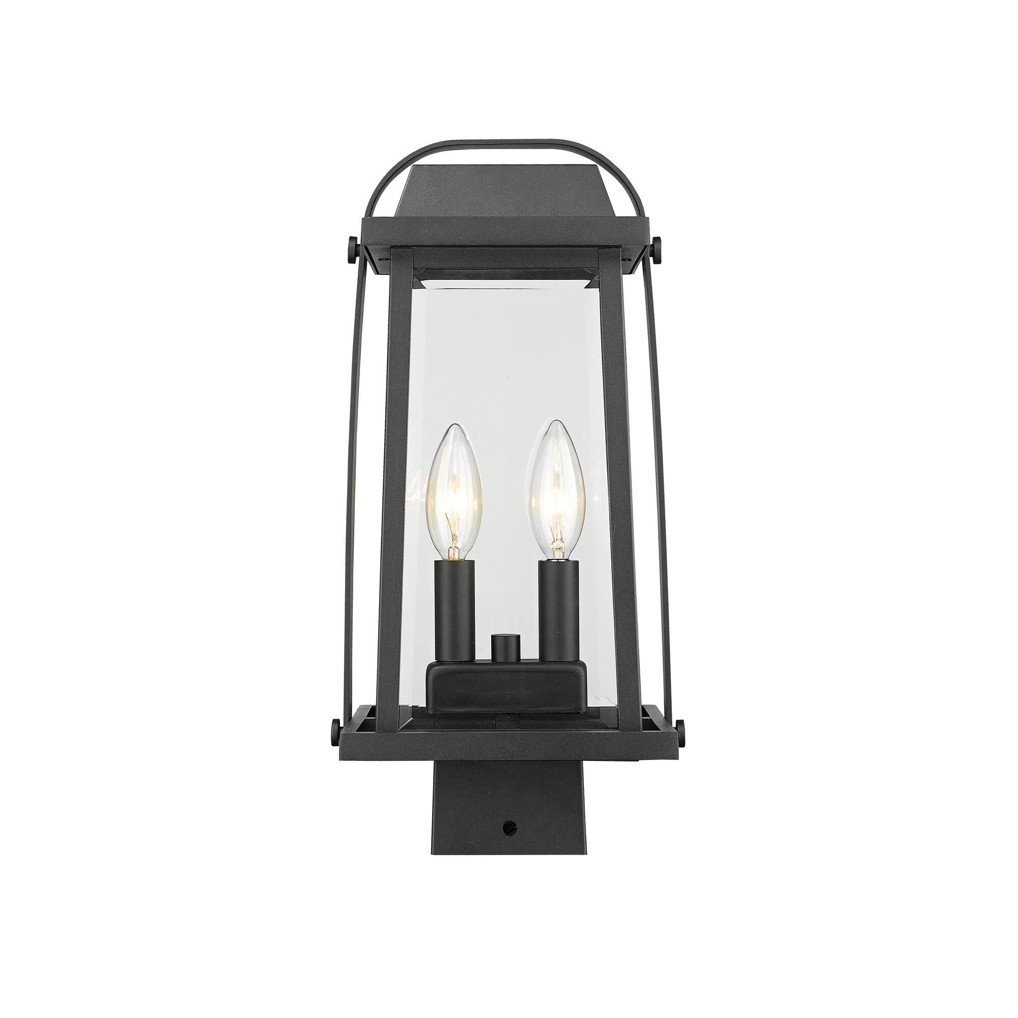Shown in Black finish and Glass shade