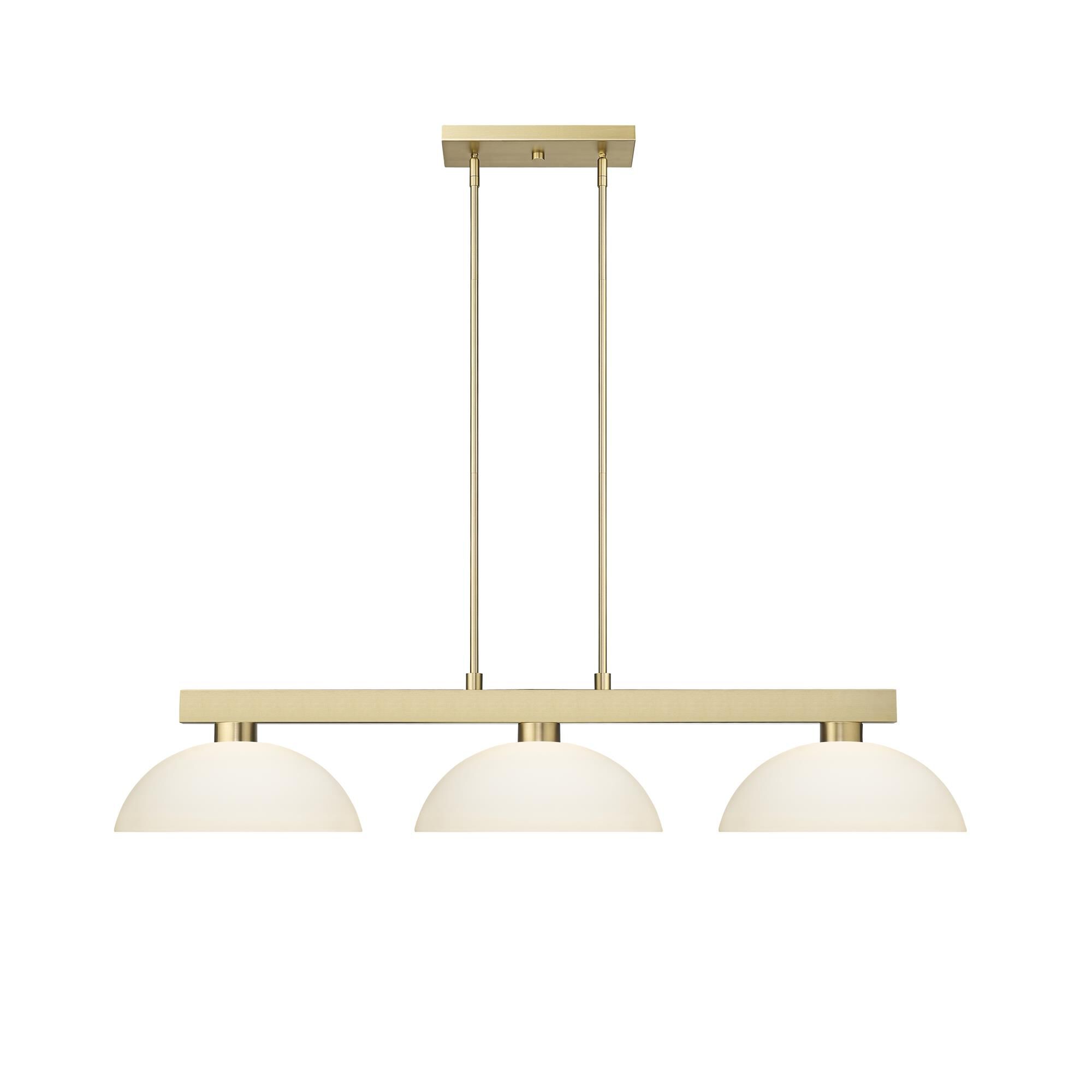 Shown in Modern Gold finish and Matte Opal glass and Matte Opal shade