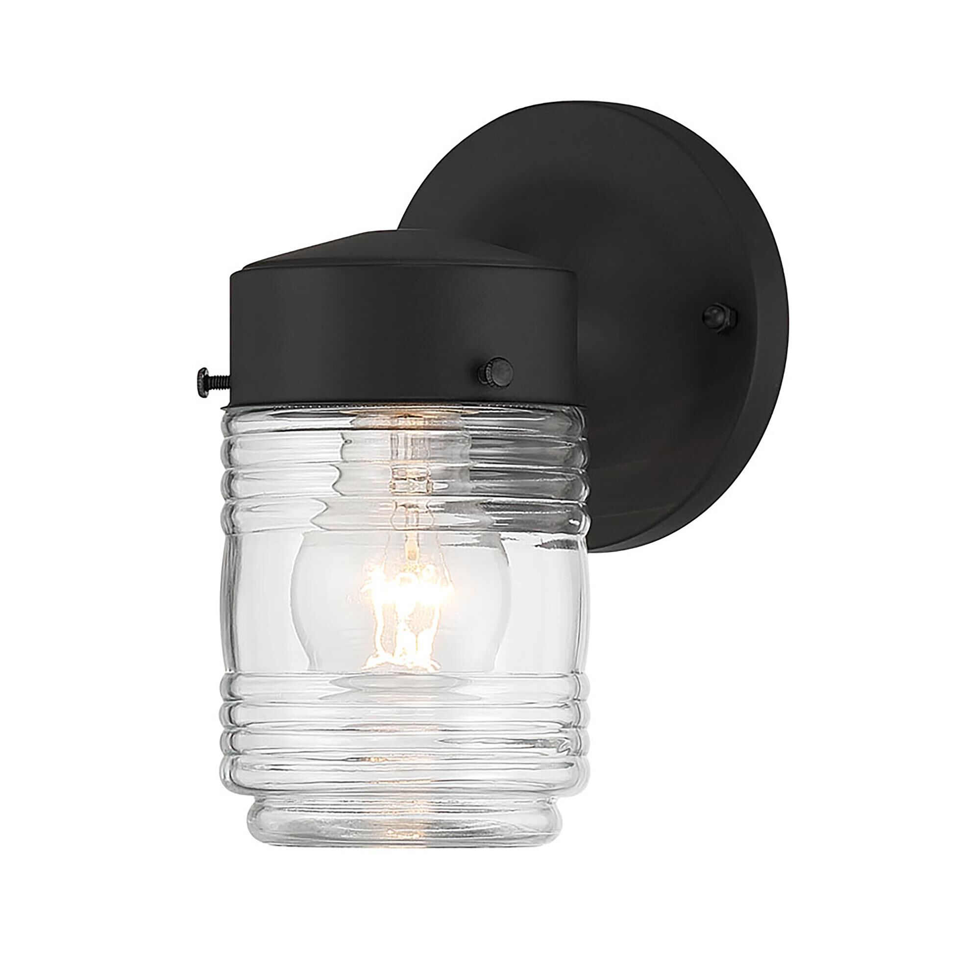 Shown in Powder Coated Black finish and Clear glass