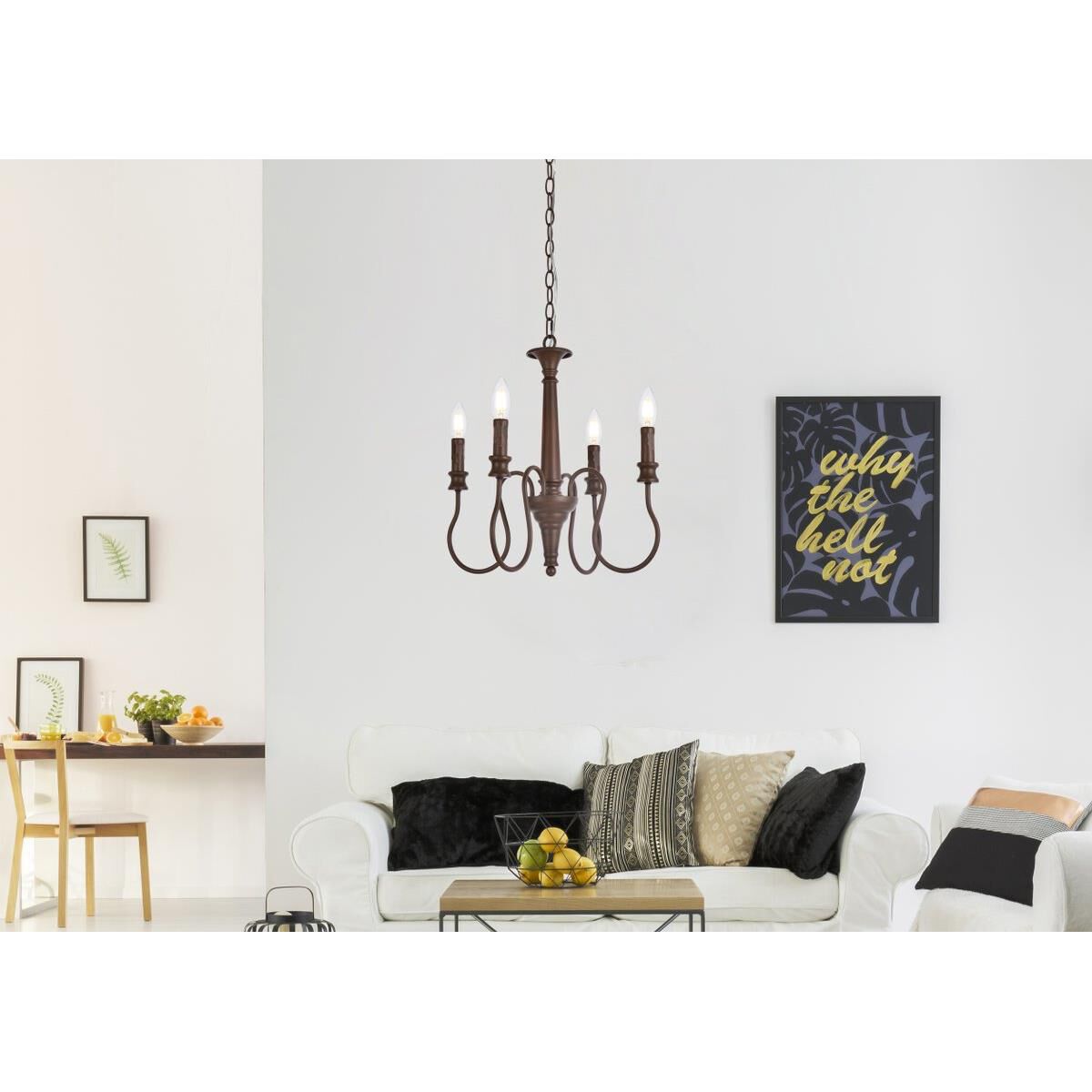 Flynx 17 Inch 4 Light Mini Chandelier by Elegant Lighting