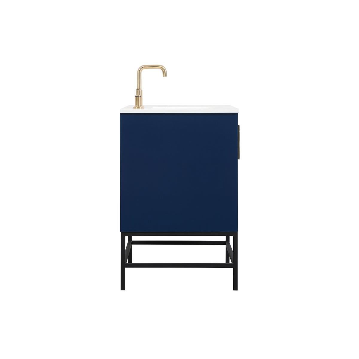 Shown in Blue finish and Without Backsplash accent