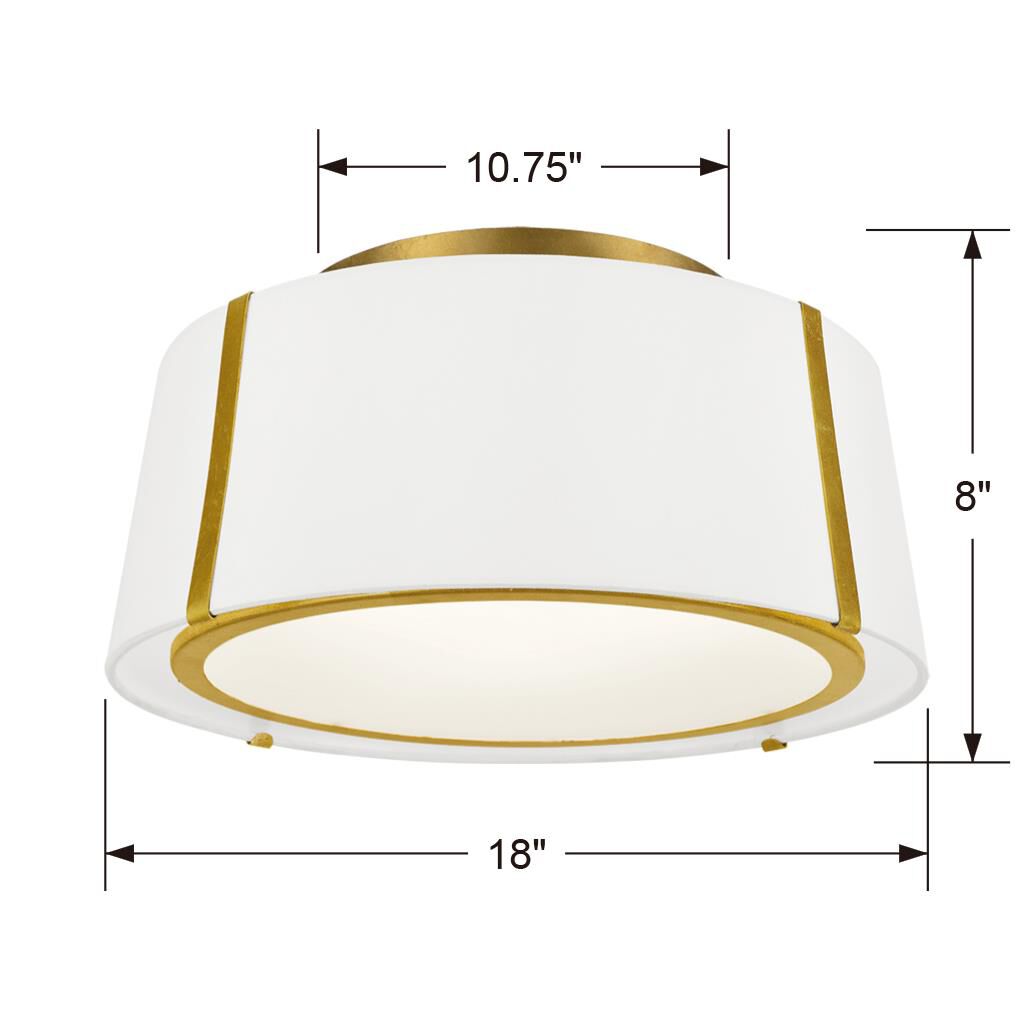 Fulton 18 Inch 3 Light Semi Flush Mount by Crystorama