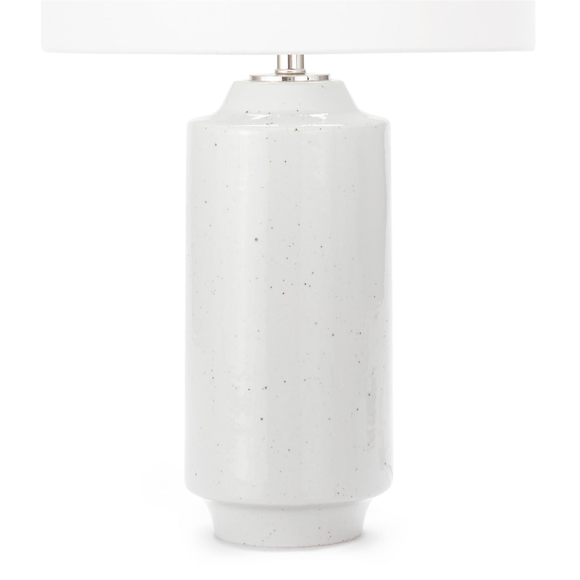 Shown in White finish and Linen shade