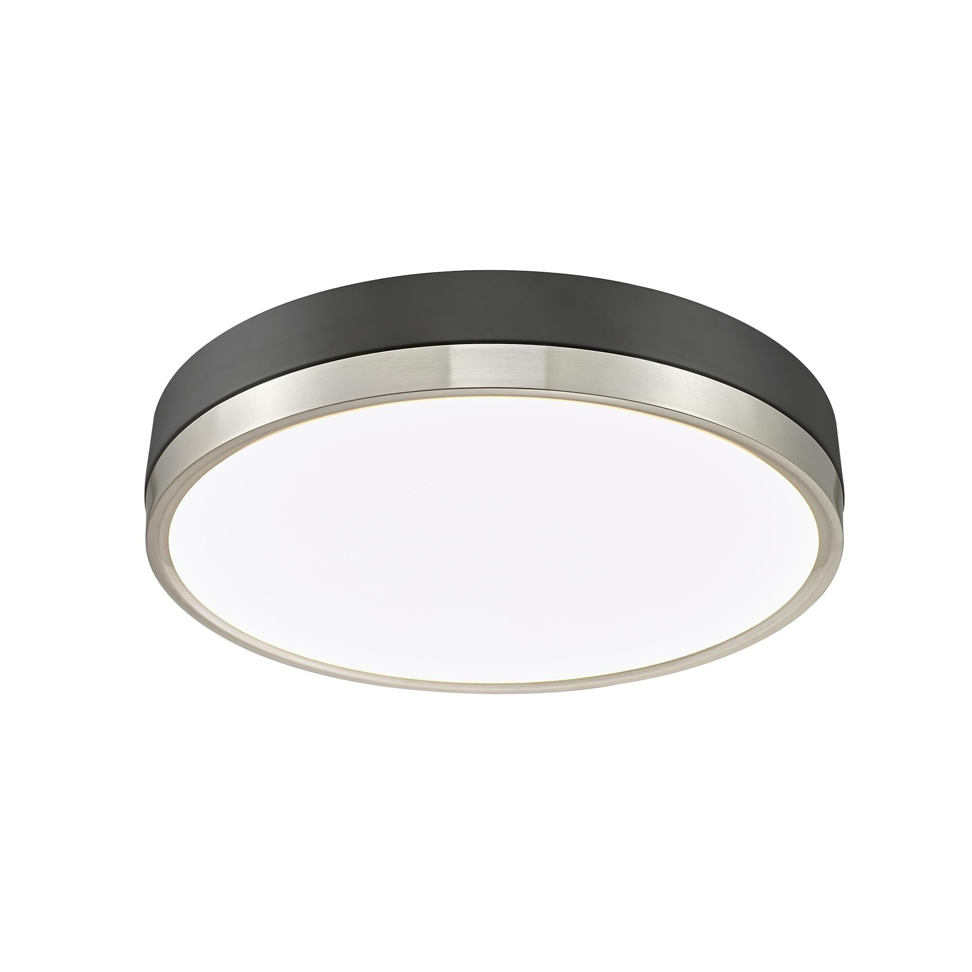 Shown in Matte Black + Brushed Nickel finish and Frosted glass and Frosted shade