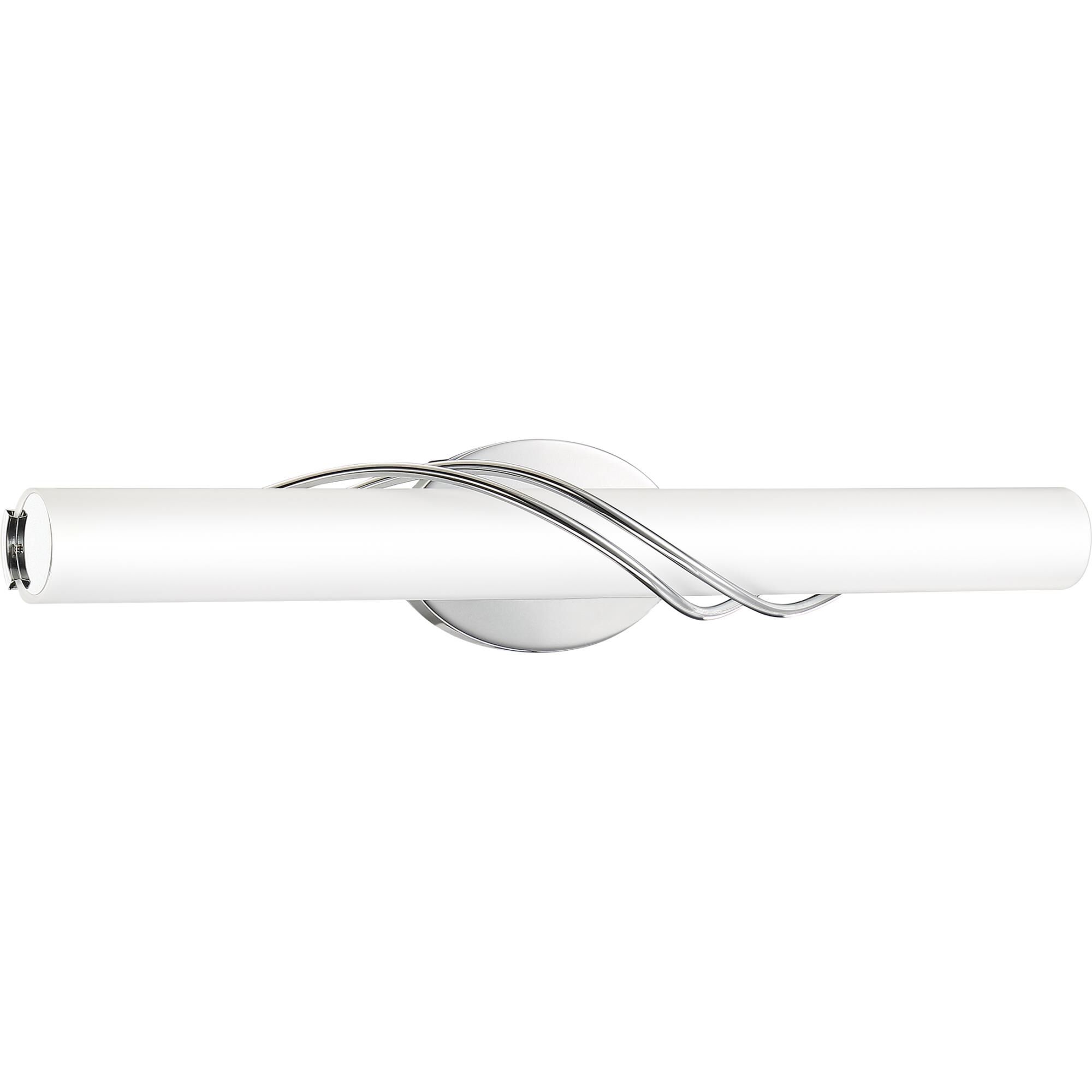 Shown in Polished Chrome finish and Etched With Painted White Interior glass