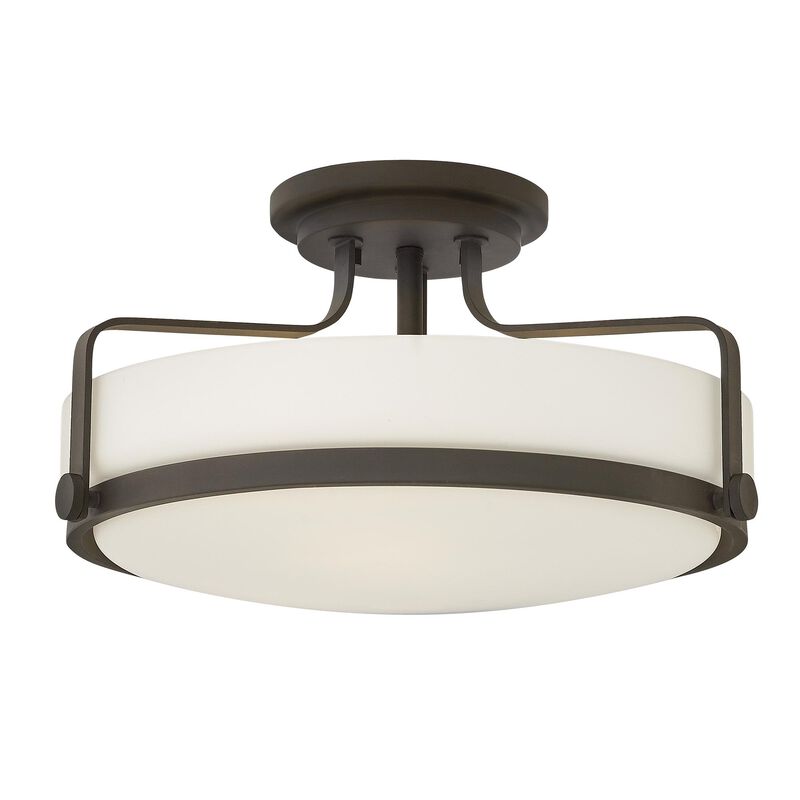 Harper 18 Inch 3 Light Semi Flush Mount by Hinkley