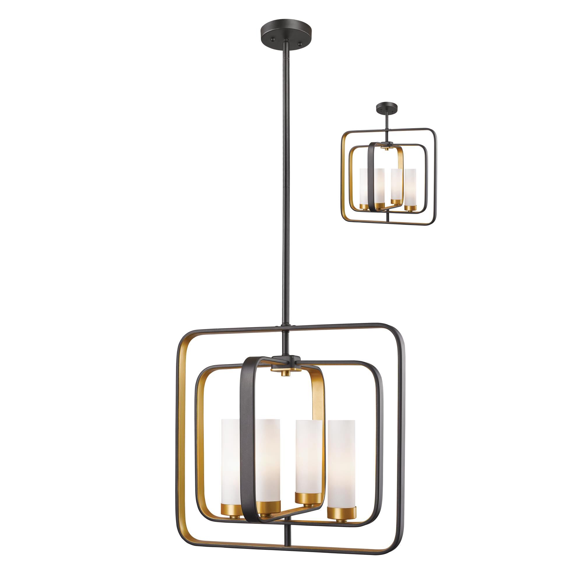 Shown in Bronze Gold finish and Glass shade