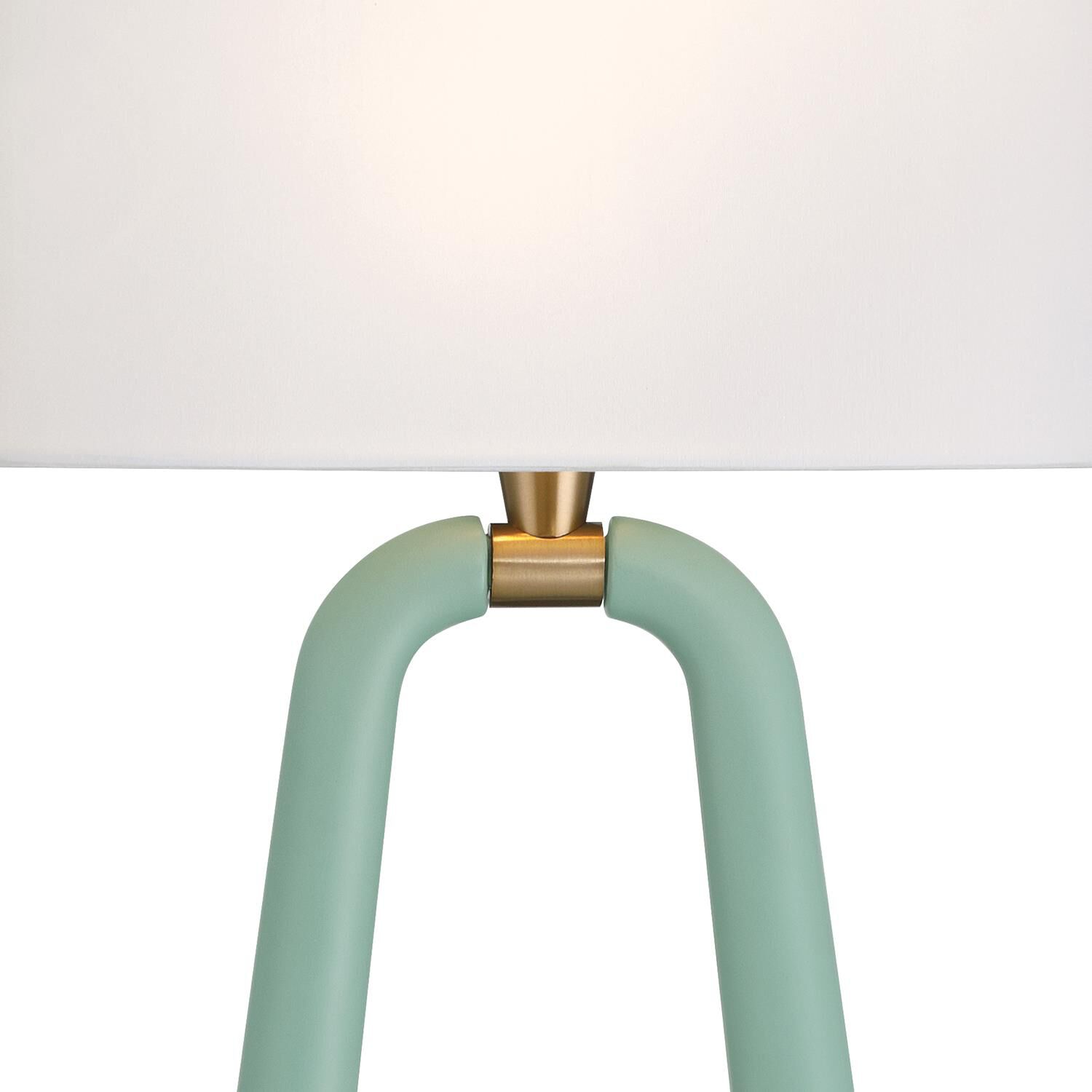 Shown in Aged Brass and Green finish and Silk shade