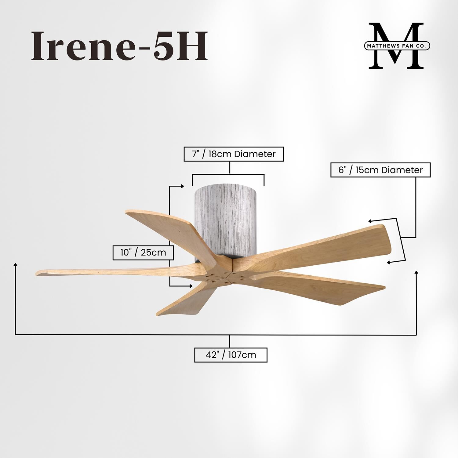 Irene 42 Inch Flush Mount Fan by Matthews Fan Company