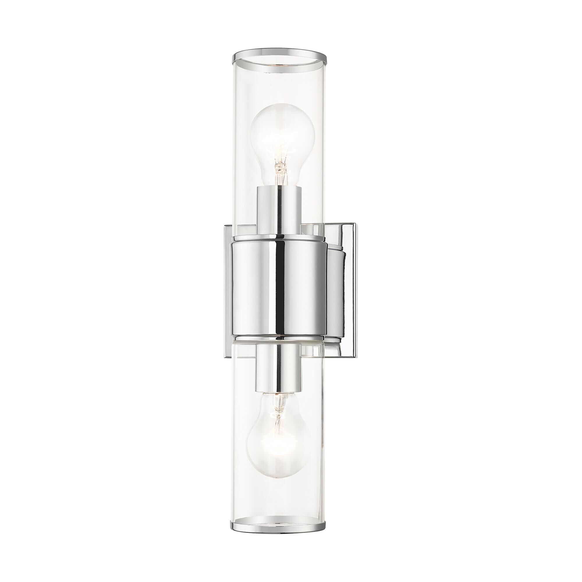 Shown in Polished Chrome finish and Clear  glass