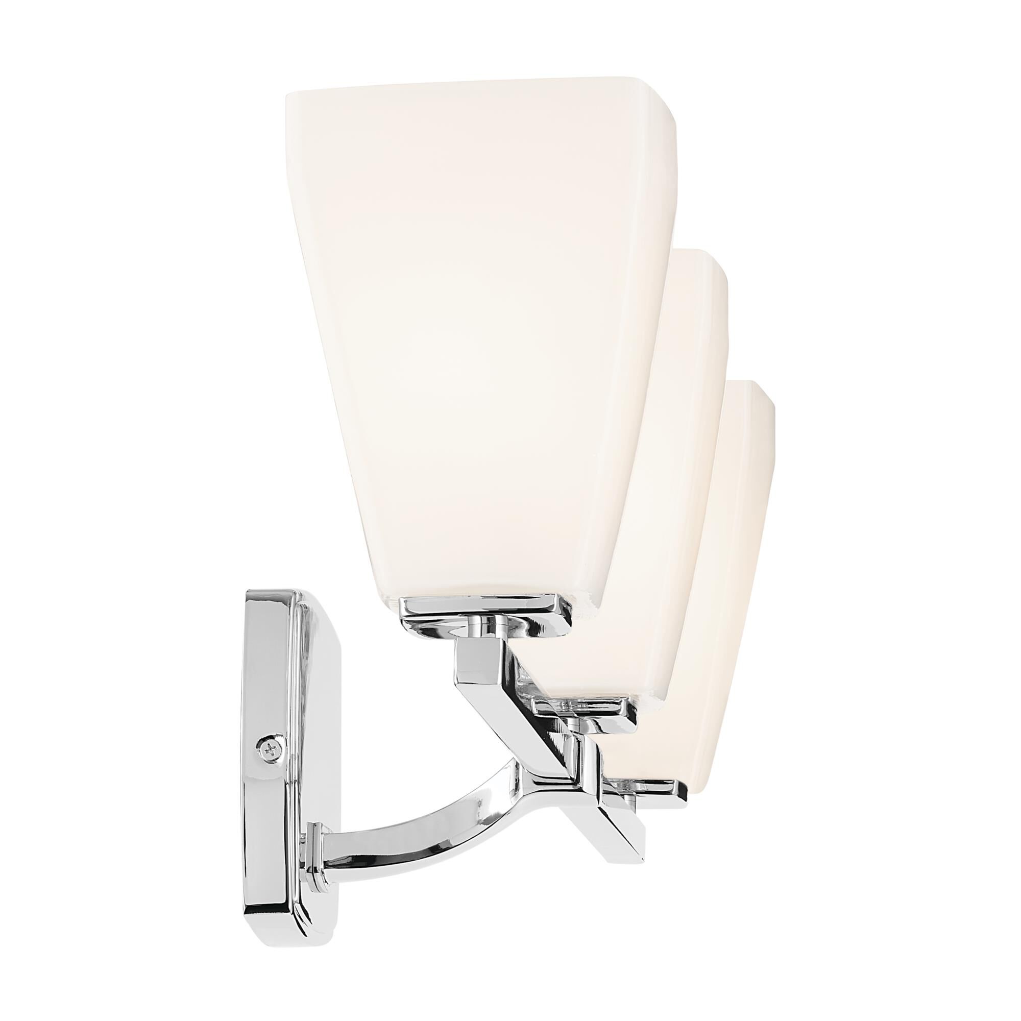Shown in Chrome finish and Opal glass