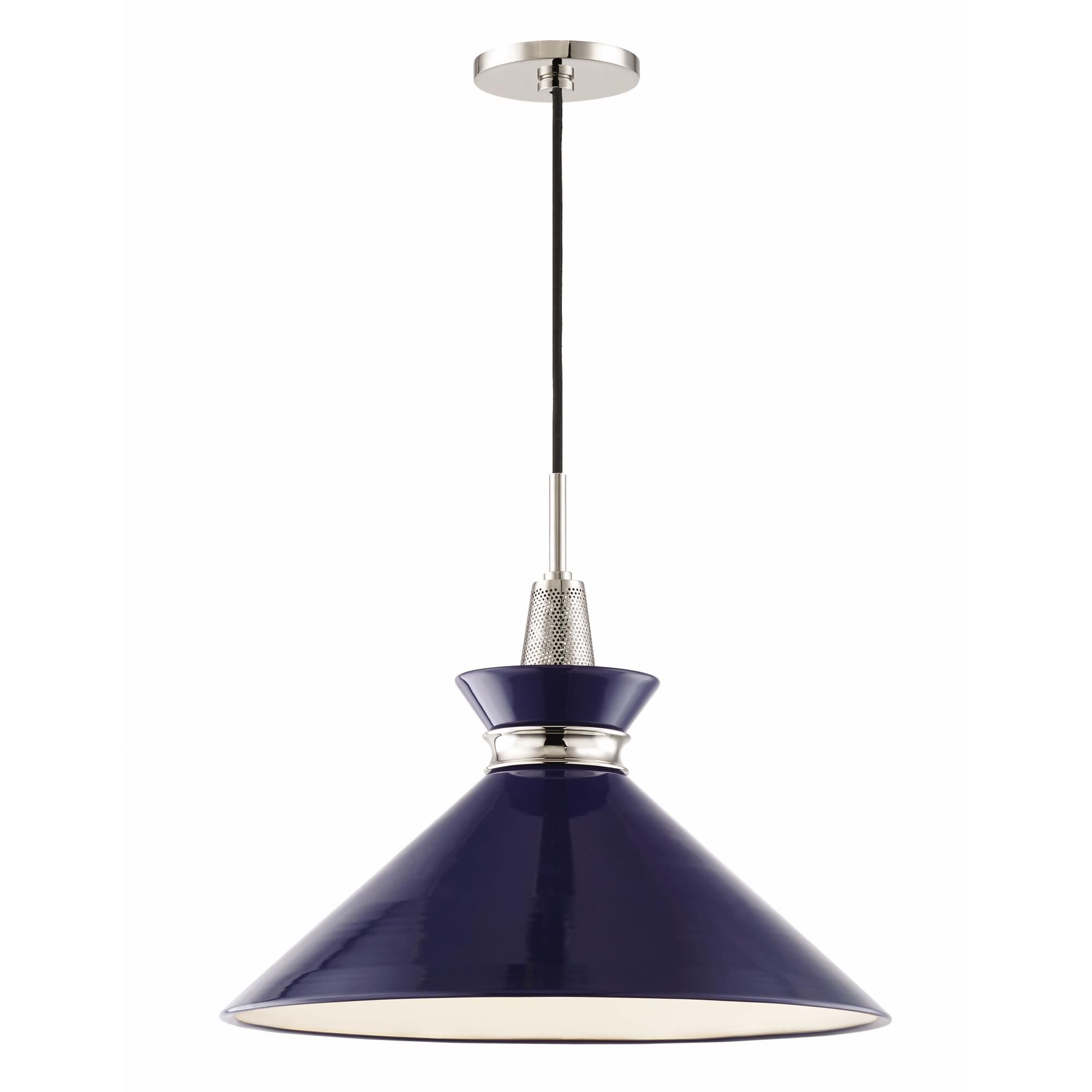 Shown in Polished Nickel-Navy finish and Navy Metal shade