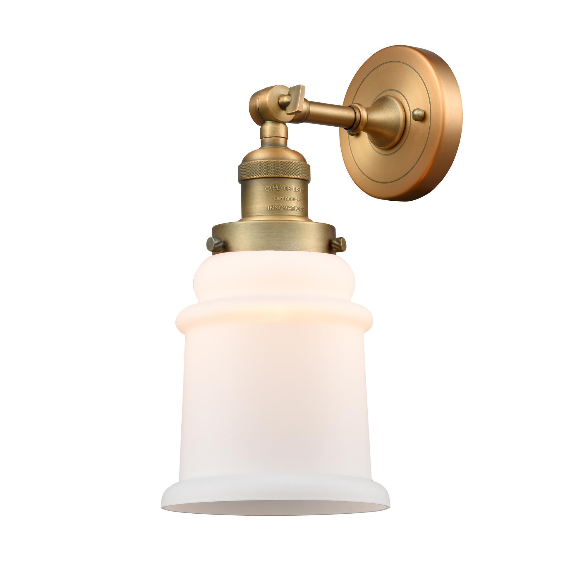 Shown in Brushed Brass finish and Matte White - Bell glass