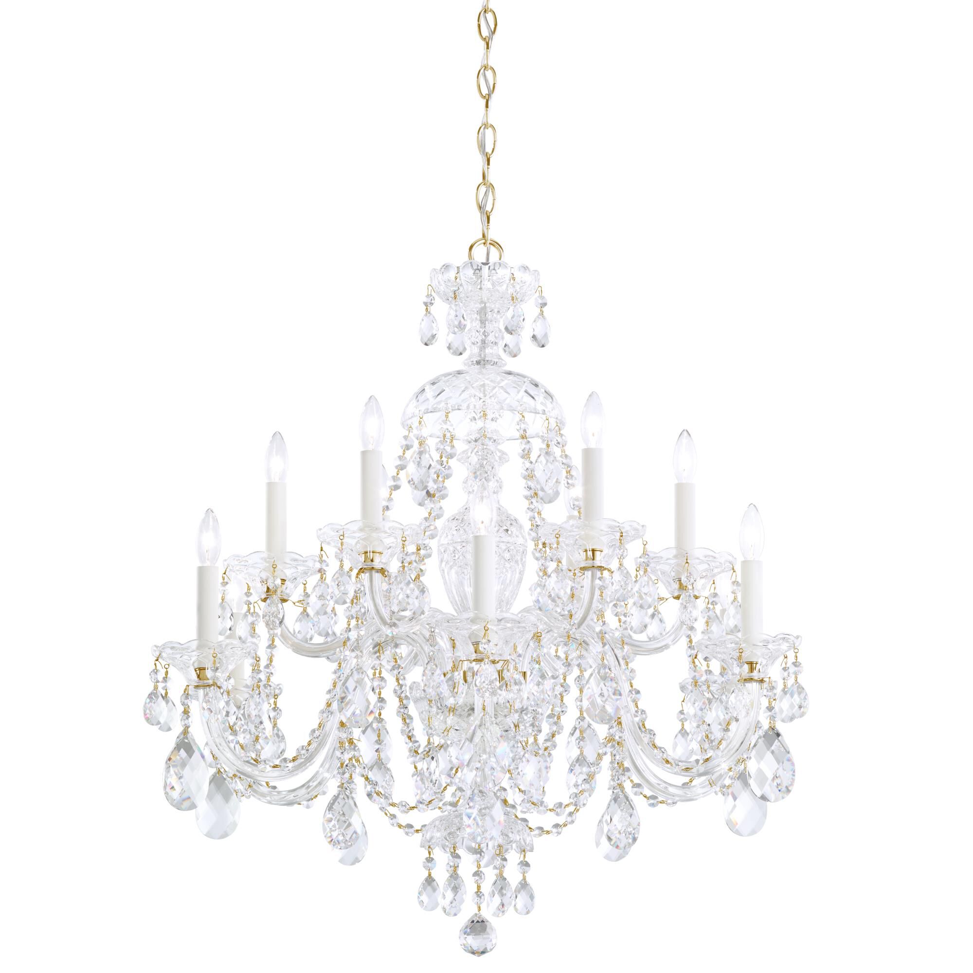 Sterling 29 Inch 12 Light Chandelier by Schonbek