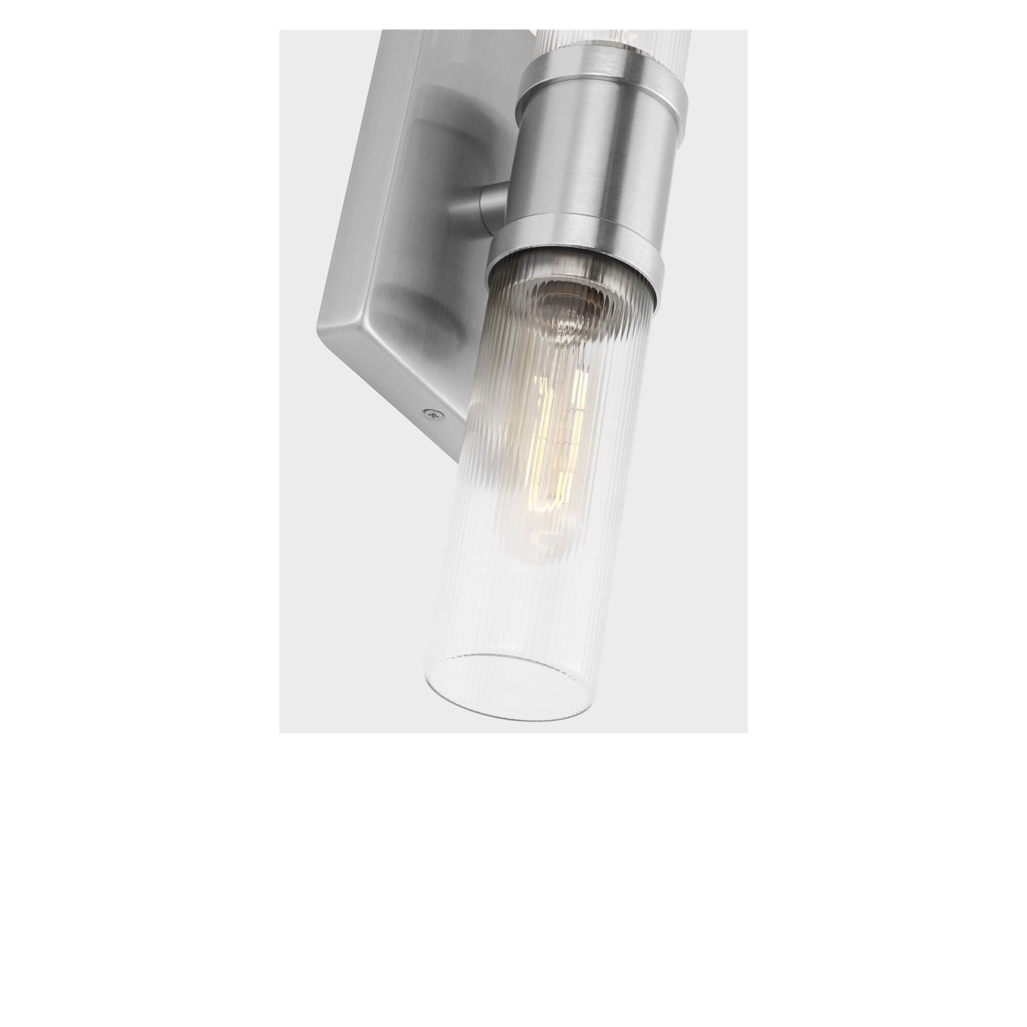 Shown in Brushed Nickel finish and Clear Fluted glass