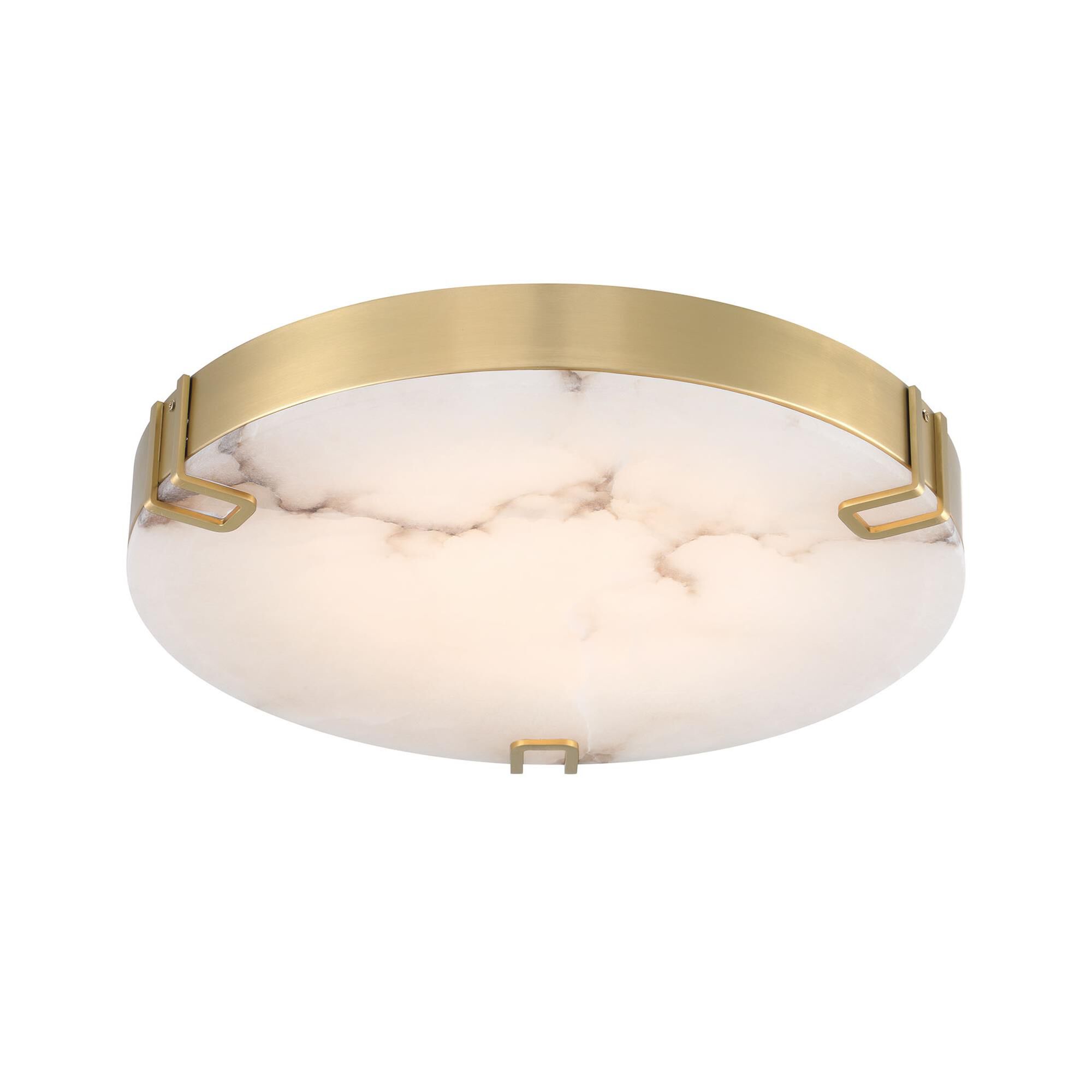 Shown in Gold finish and Alabaster glass