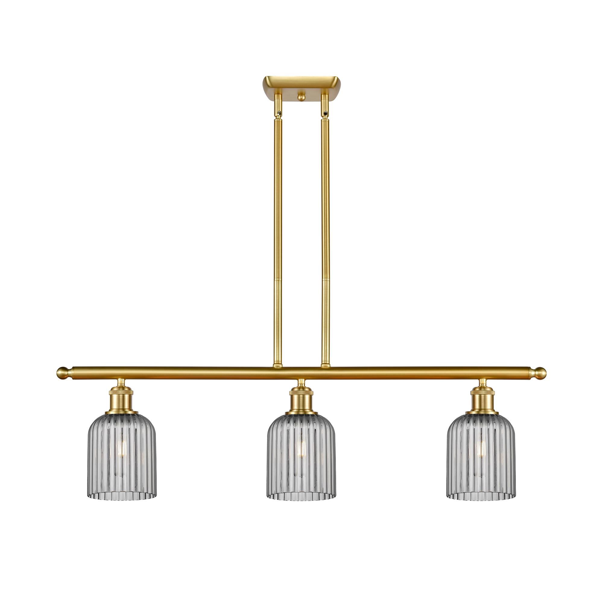 Shown in Satin Gold finish and Light Smoke shade