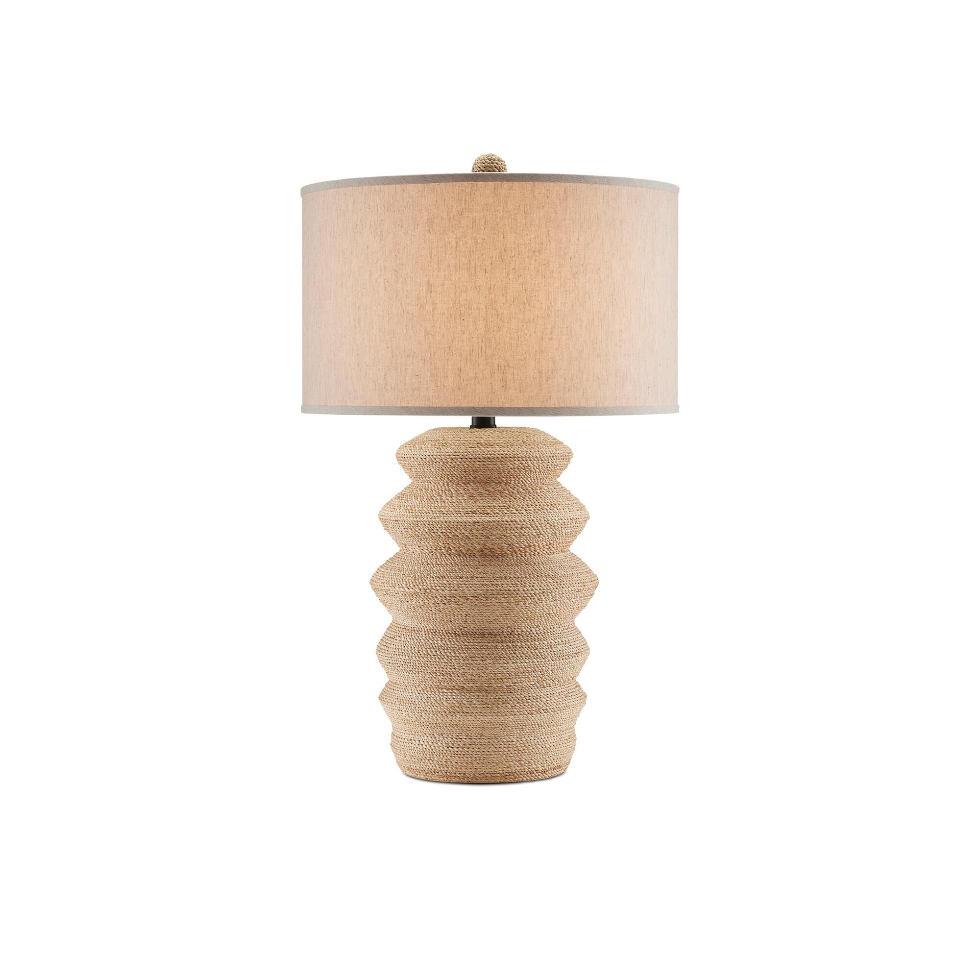 Shown in Satin Black/Natural Abaca Rope finish and Natural Linen shade