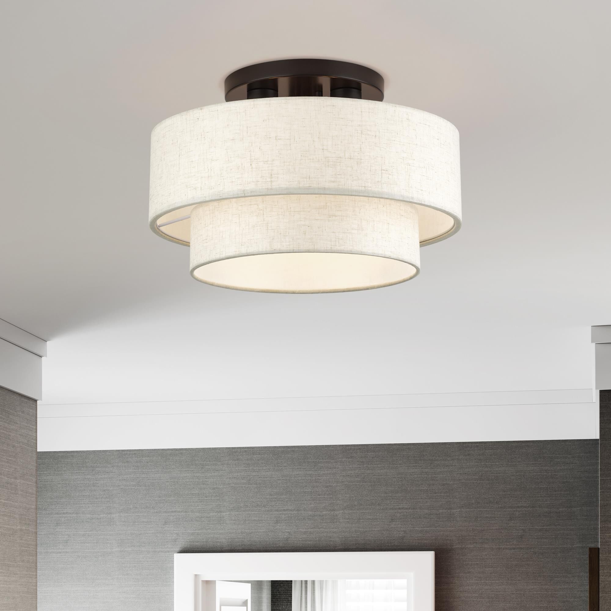 Manorwood 15 Inch Semi Flush Mount by Livex Lighting