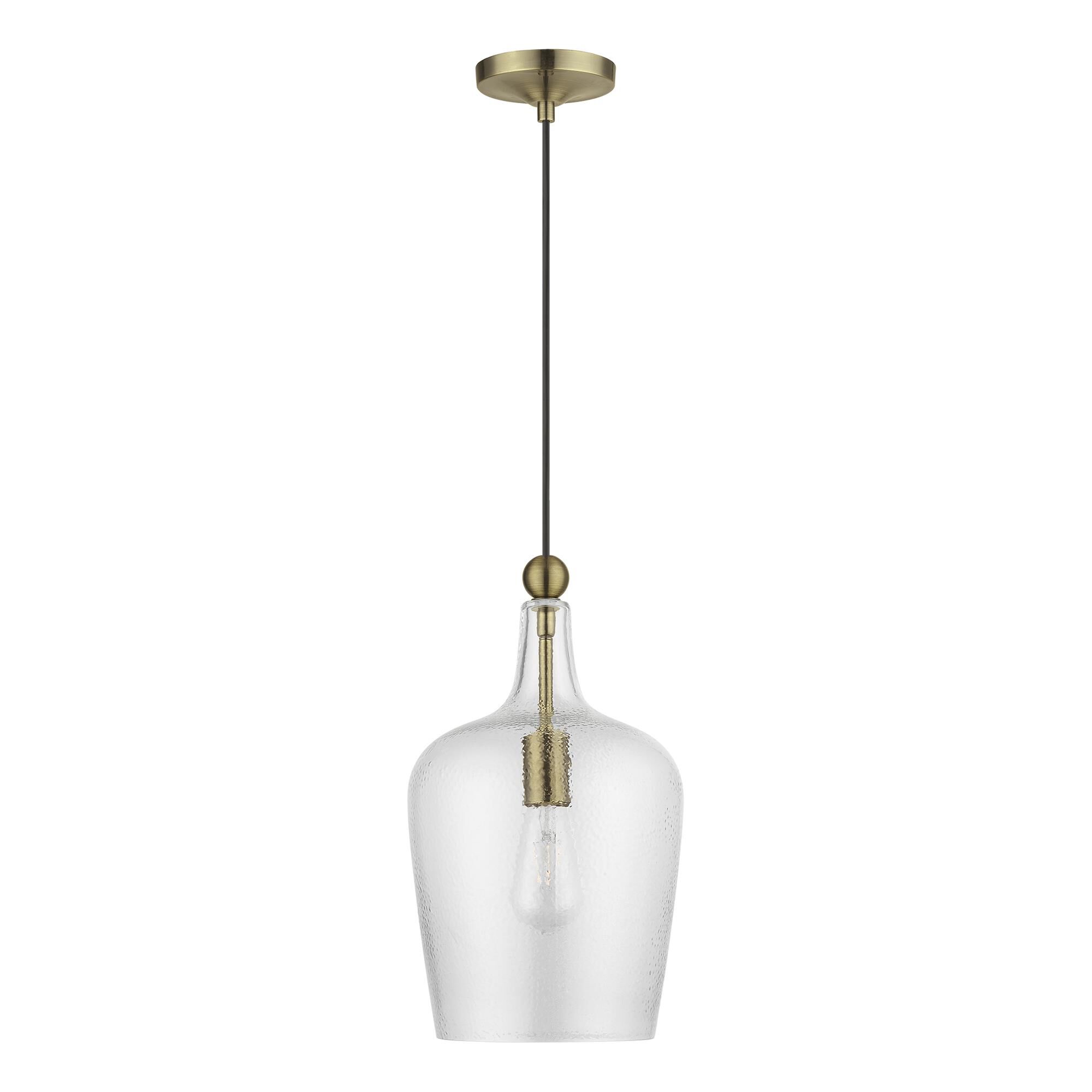 Shown in Antique Brass finish and Clear Water glass