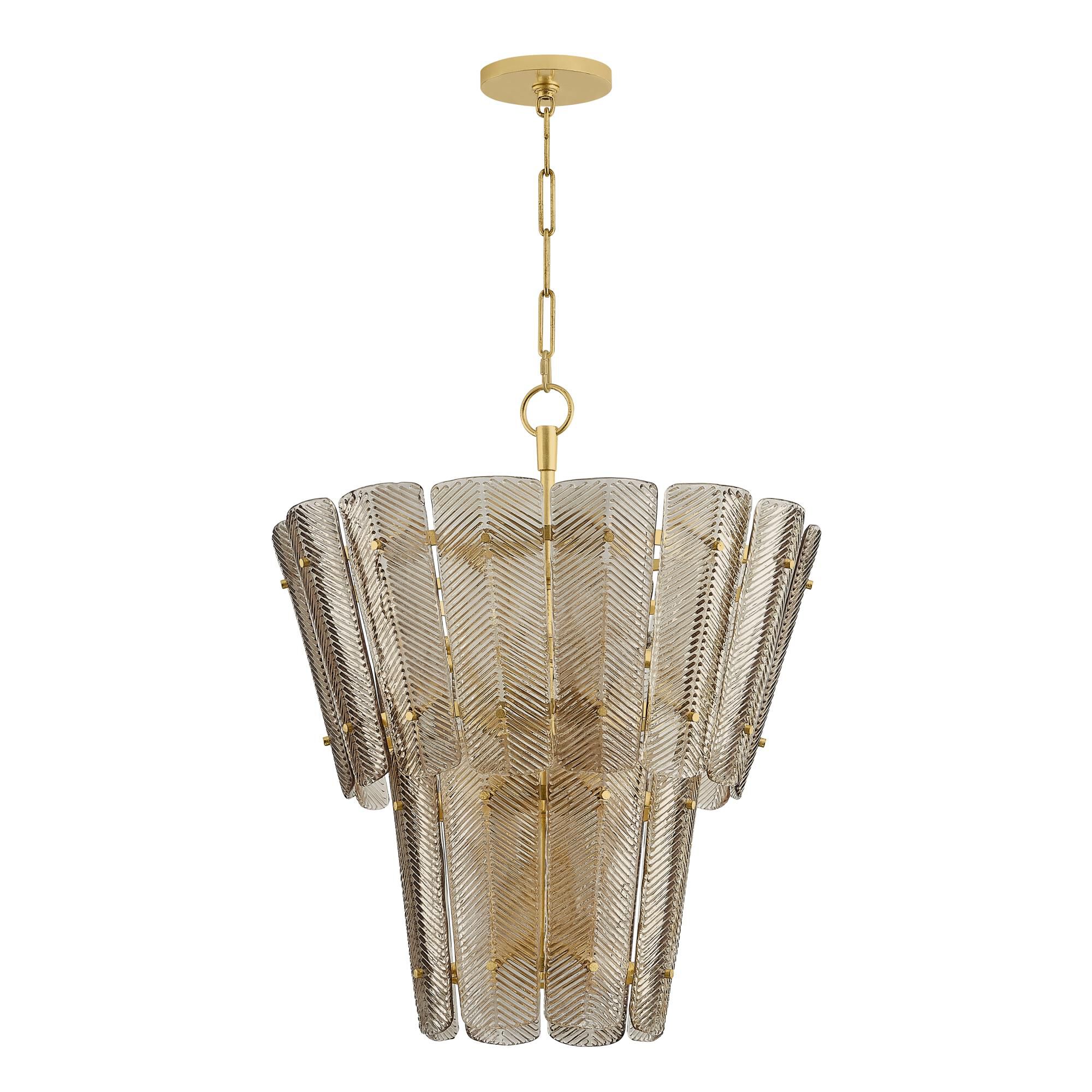Shown in Vintage Gold Leaf finish and Light Bronze shade