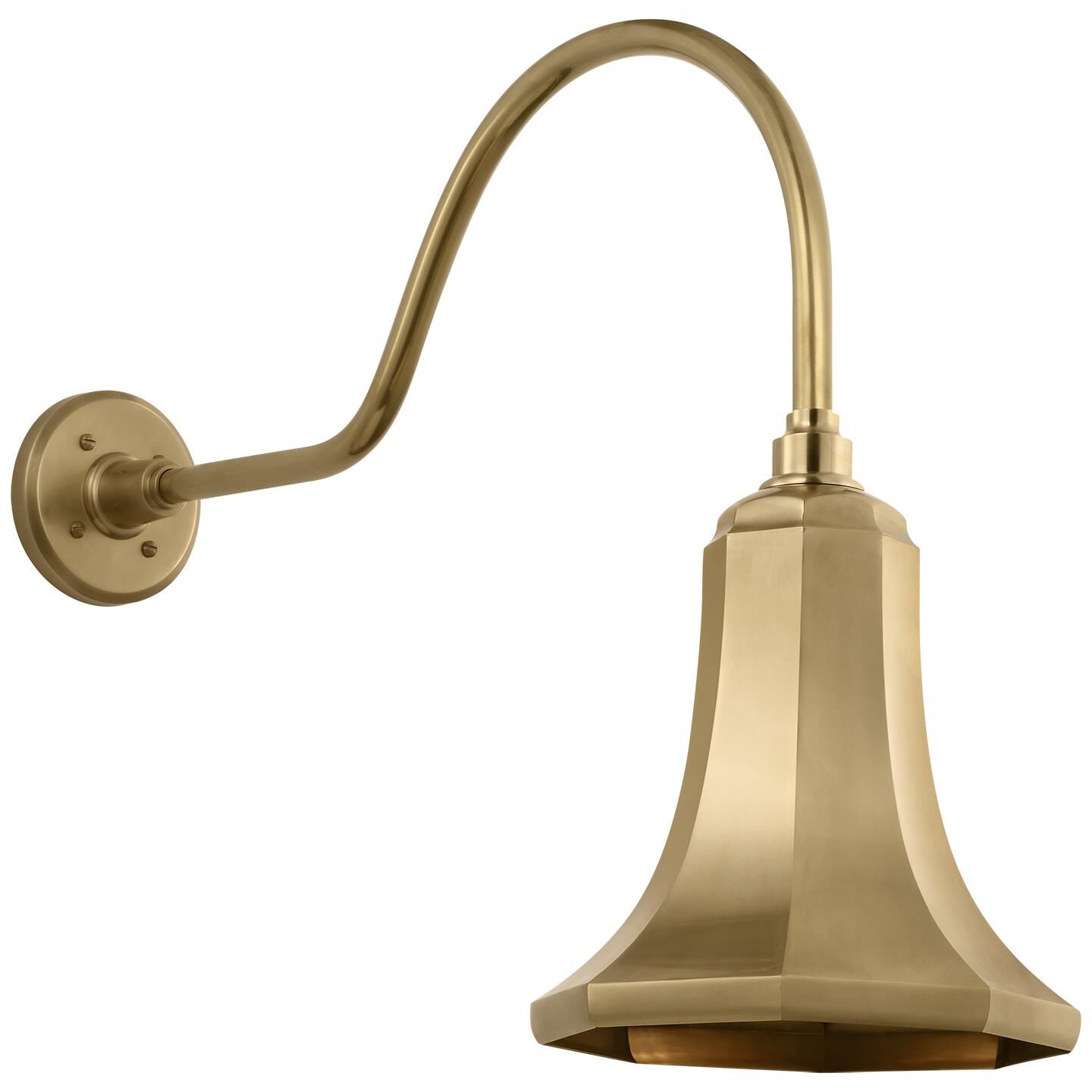 Shown in Hand-Rubbed Antique Brass finish and Gold shade