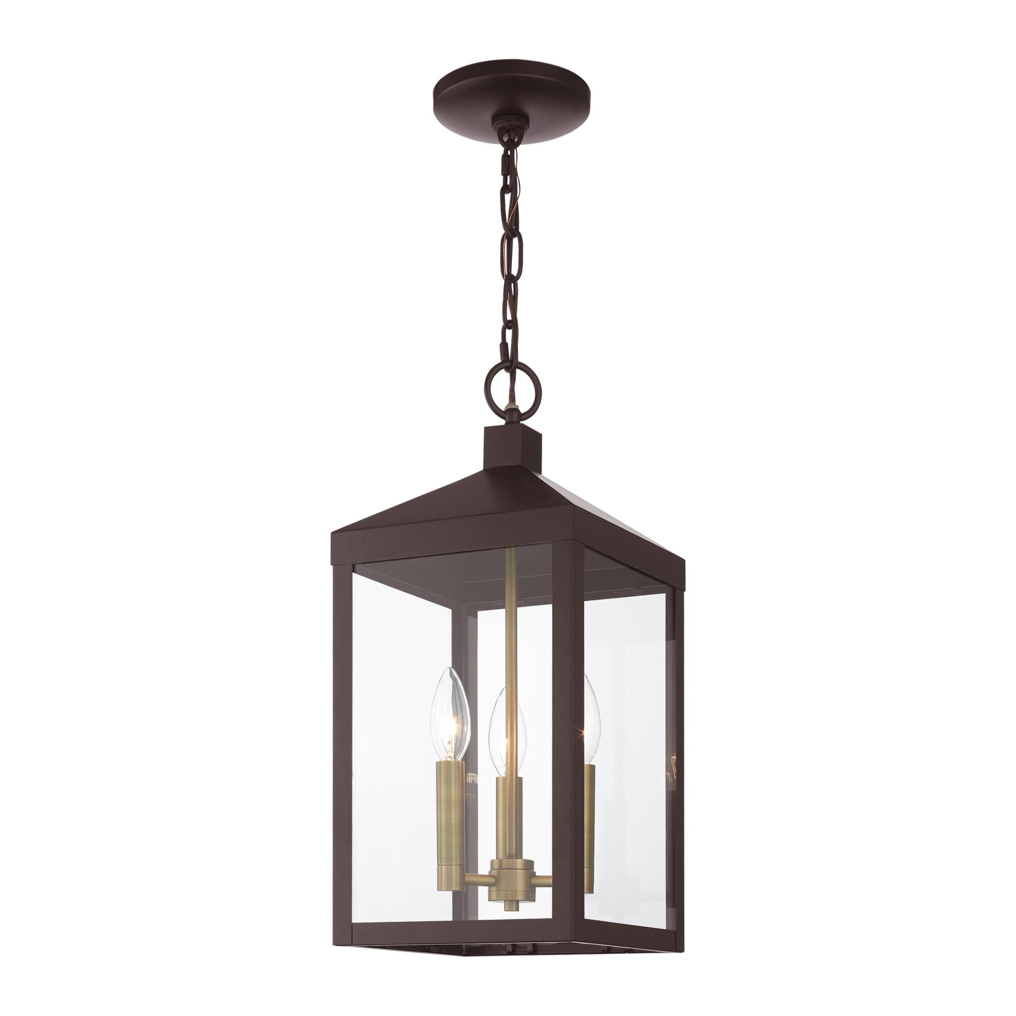 Nyack 18 Inch Tall 3 Light Outdoor Hanging Lantern by Livex Lighting