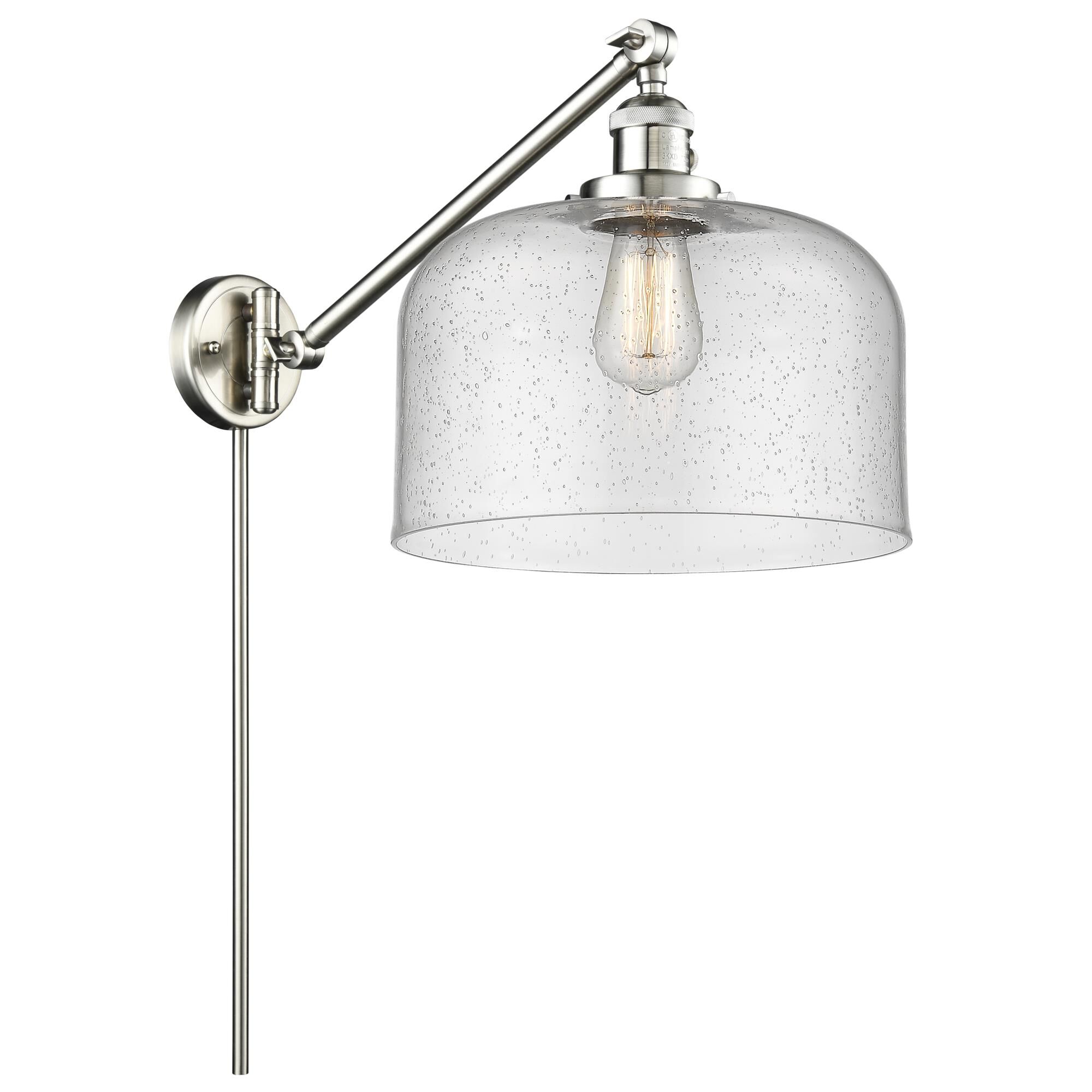 Shown in Brushed Satin Nickel finish and Seedy glass