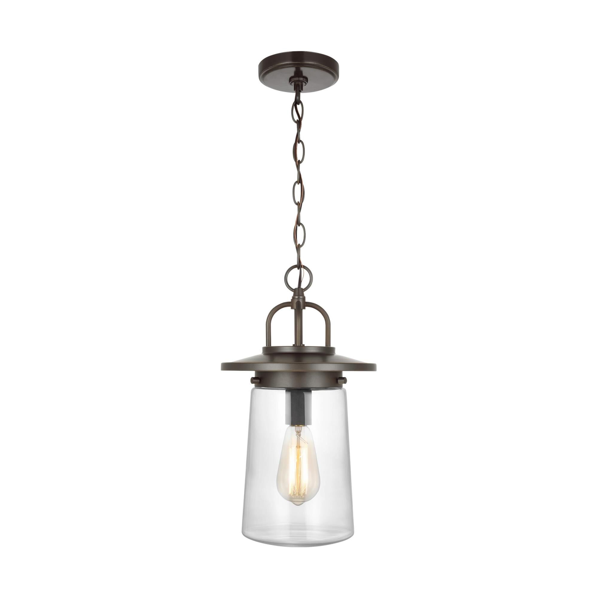 Shown in Antique Bronze finish and Clear glass and Clear Glass shade
