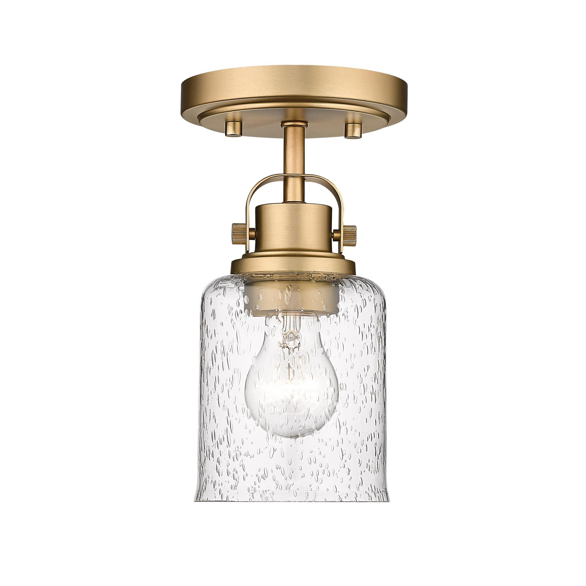 Shown in Heirloom Gold finish and Glass shade