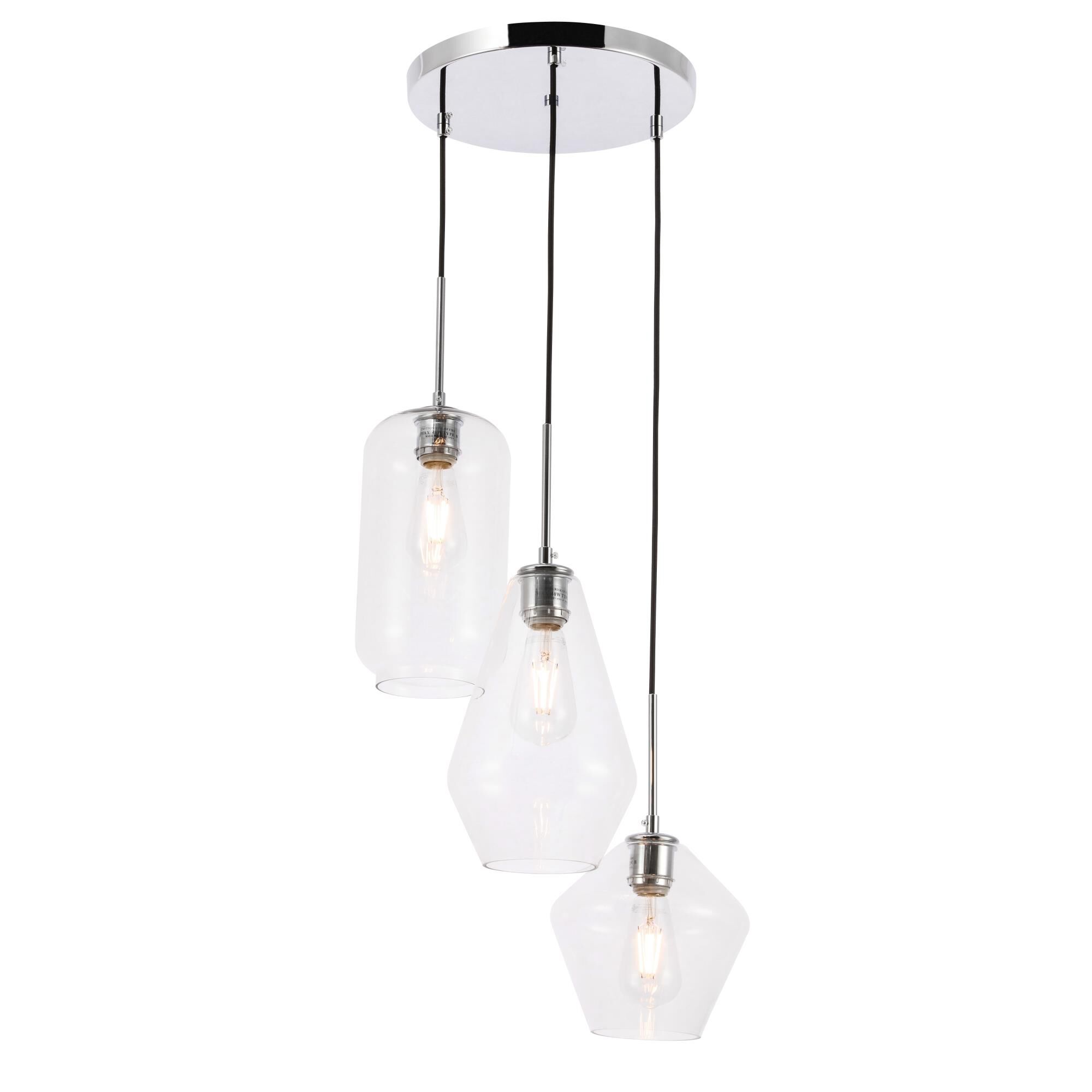 Gene 17 Inch Multi Light Pendant by Elegant Lighting