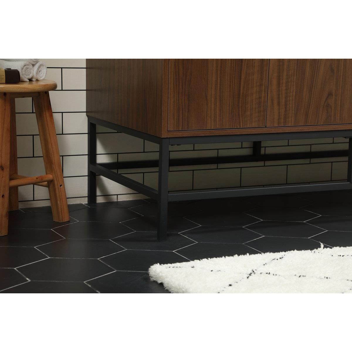 Shown in Walnut finish and With Backsplash accent