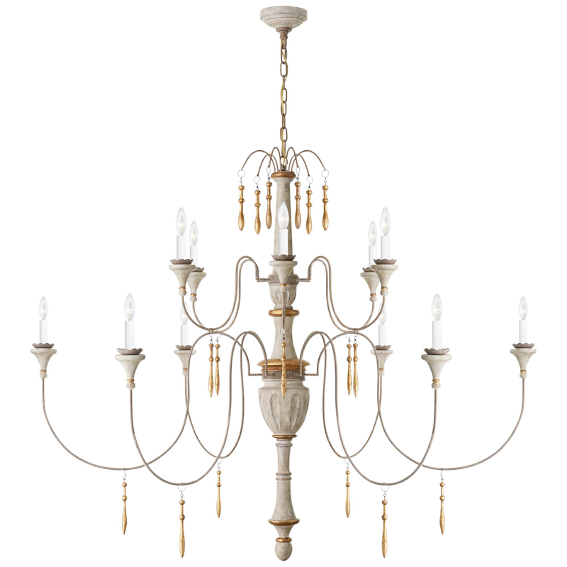 Julie Neill Fortuna 58 Inch 12 Light Chandelier by Visual Comfort Signature Collection