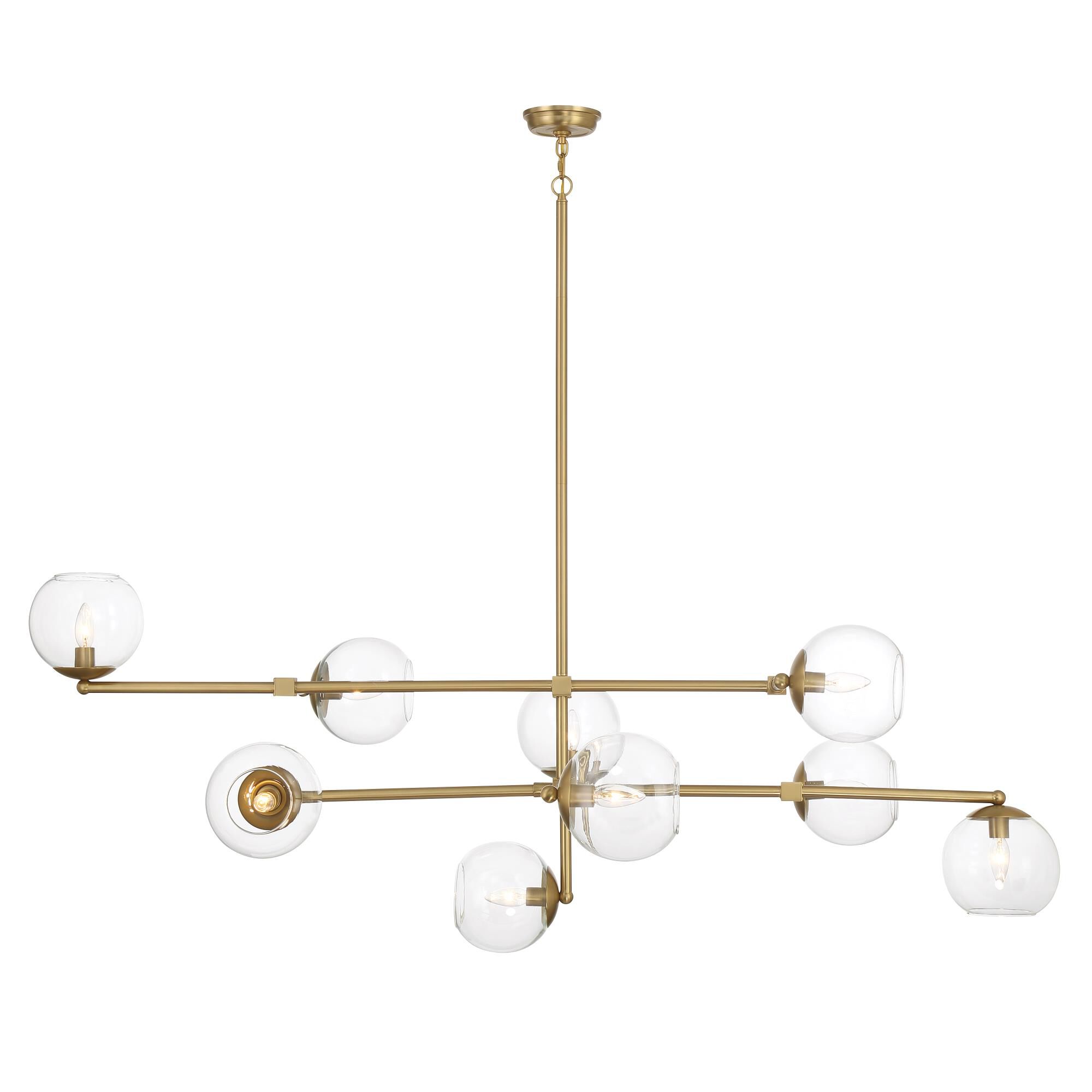 Shown in Signature Brass finish and Clear glass