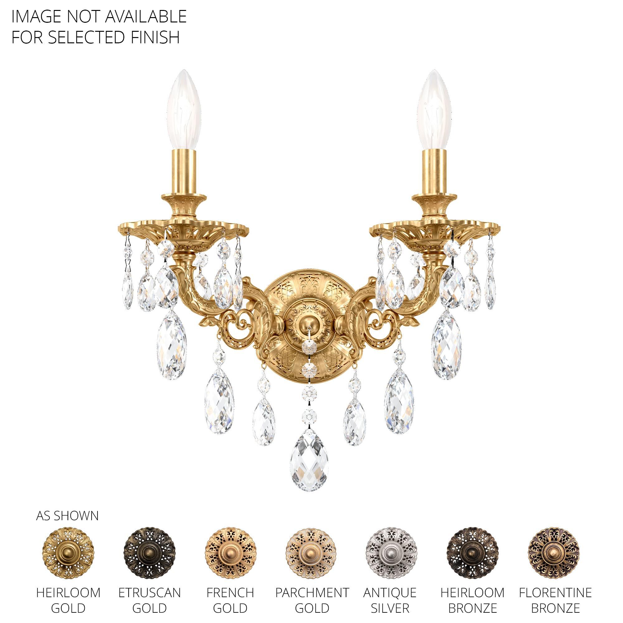 Shown in Florentine Bronze finish and Clear Radiance crystal